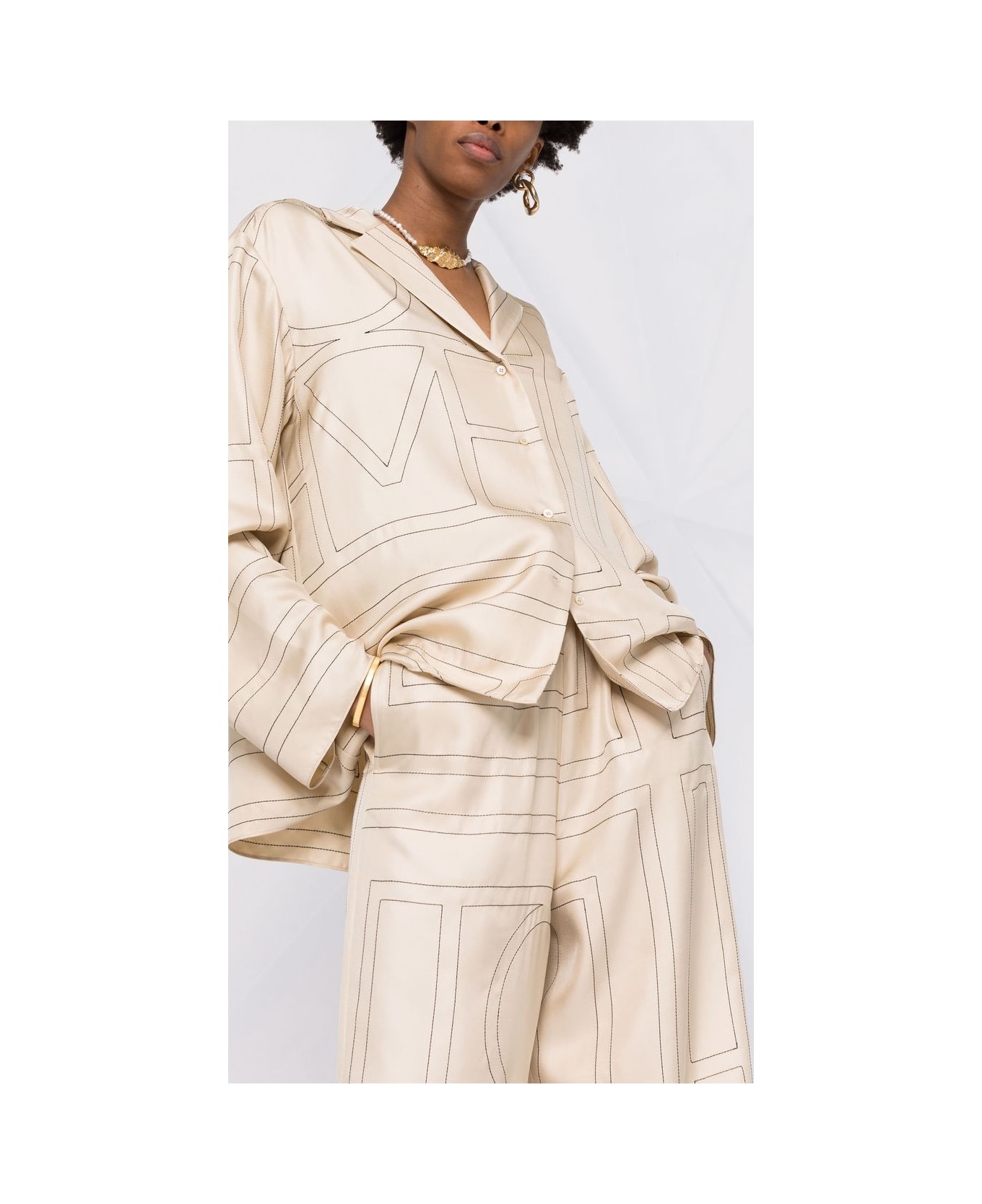 Totême Silk Pajama Trousers - Ivory ボトムス