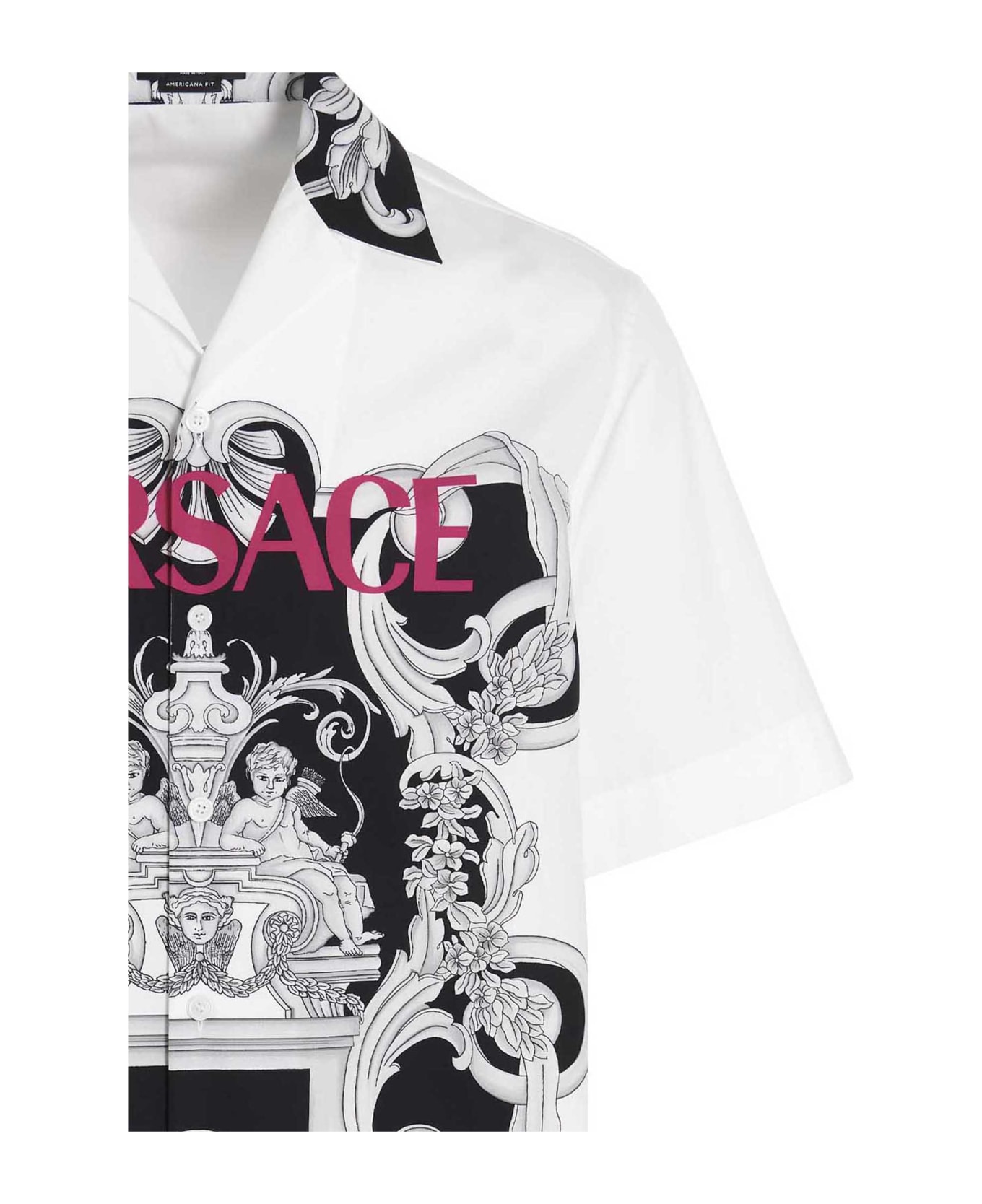 Versace 'T-Shirt Silver Baroque  Shirt - White/Black