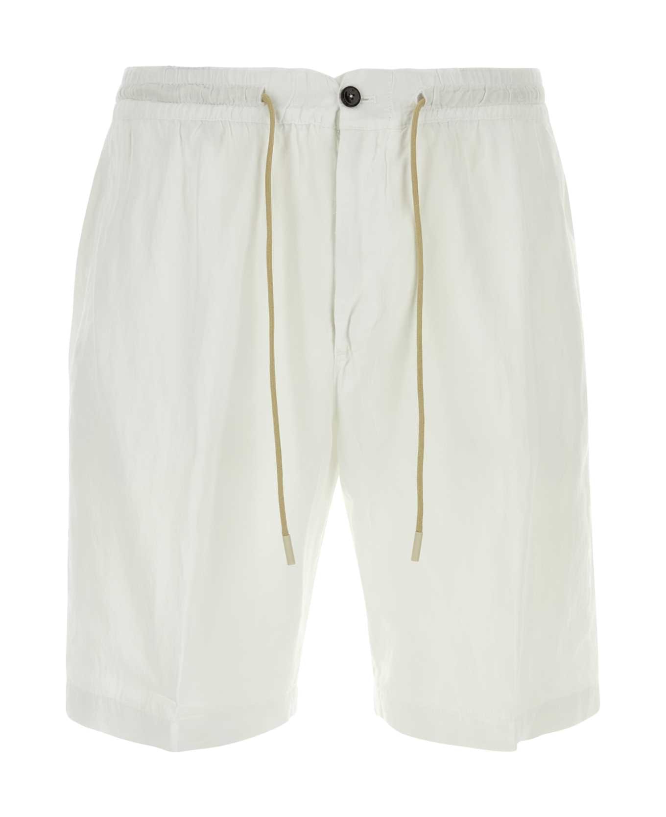 PT01 White Lyocell Blend Bermuda Shorts - BIANCO