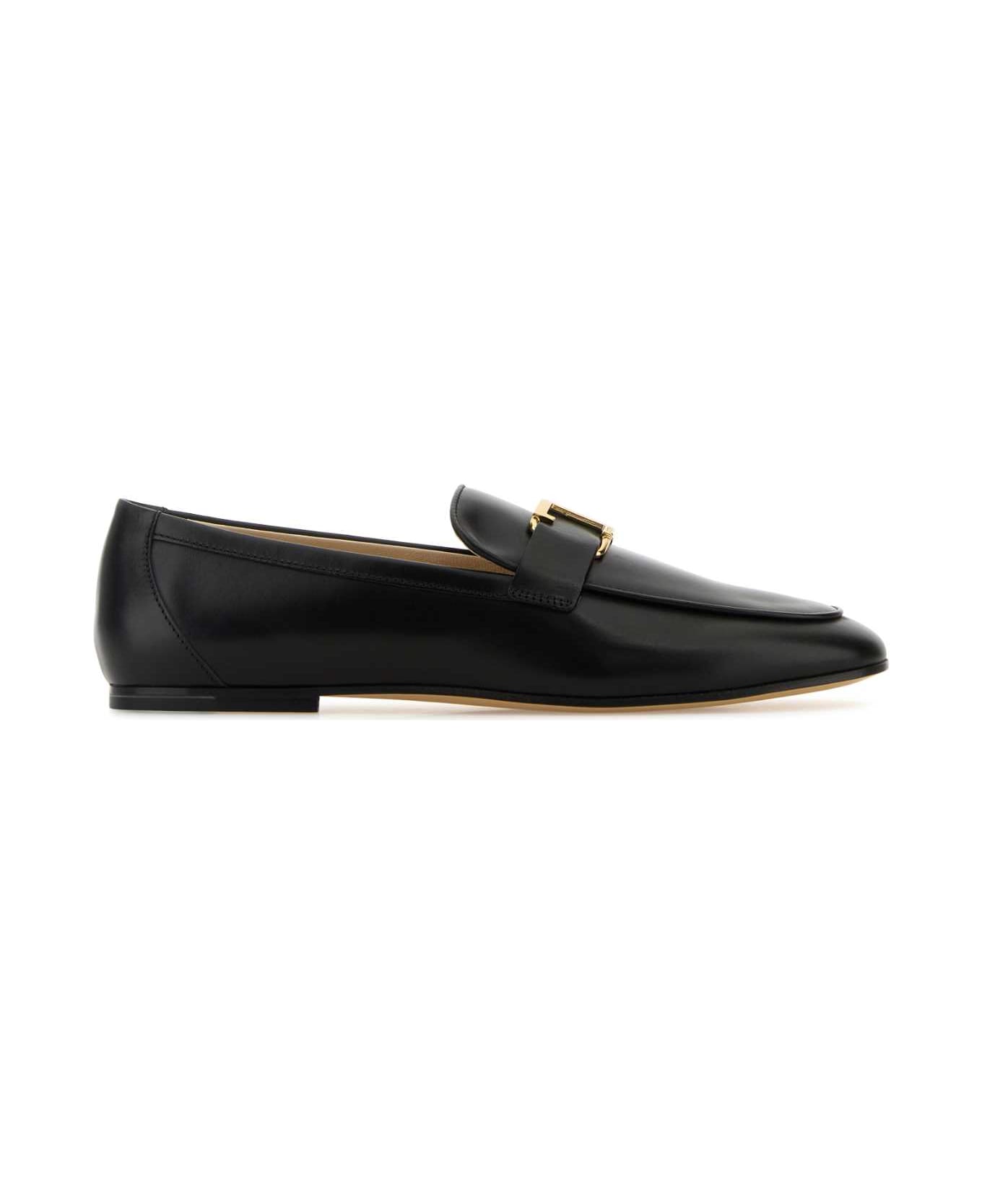 Tod's Black Leather Loafers - NERO