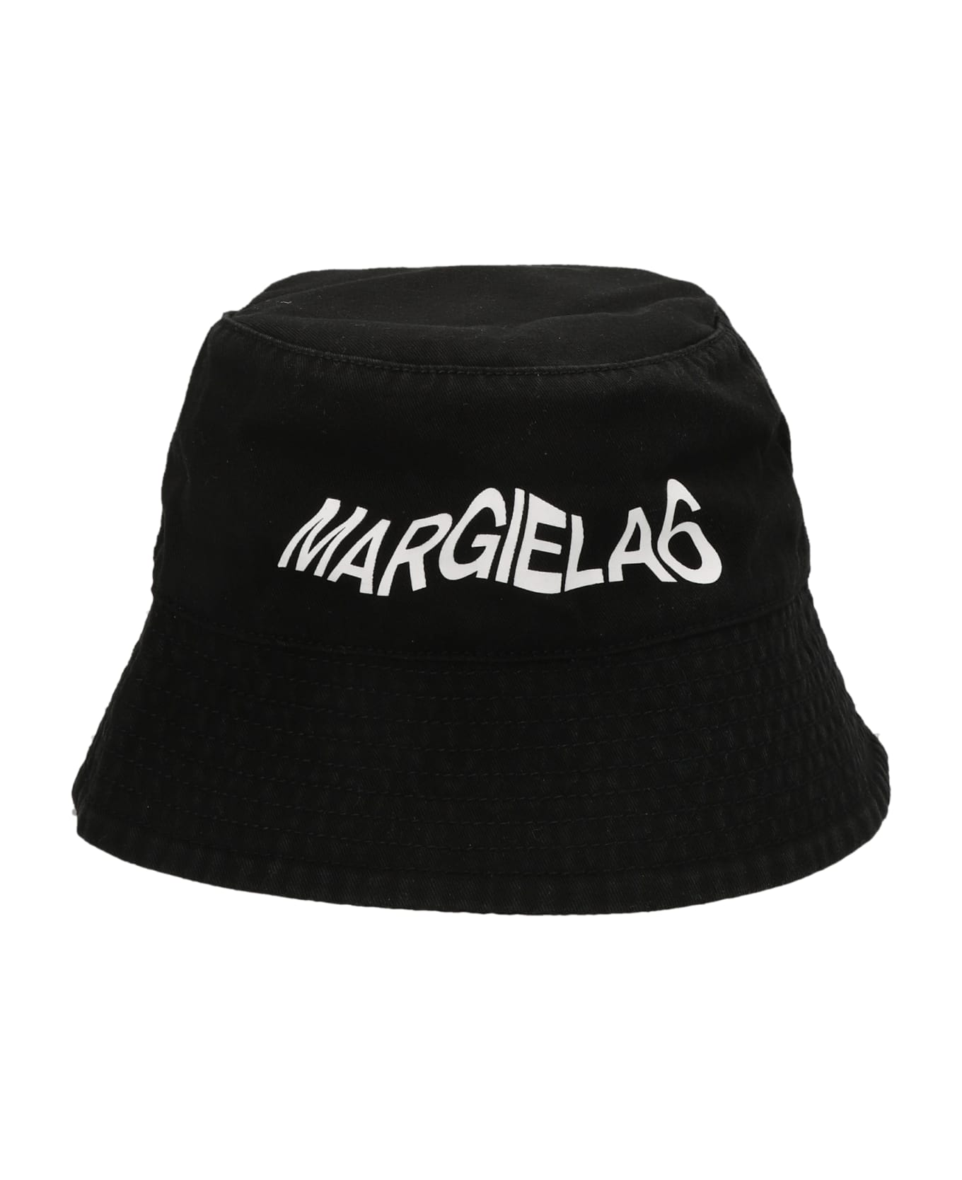 【MM6 MAISON MARGIELA】 Eco Leather Bucket Hat Black MM6 Maison Margiela Logo Print Bucket Hat | italist, ALWAYS