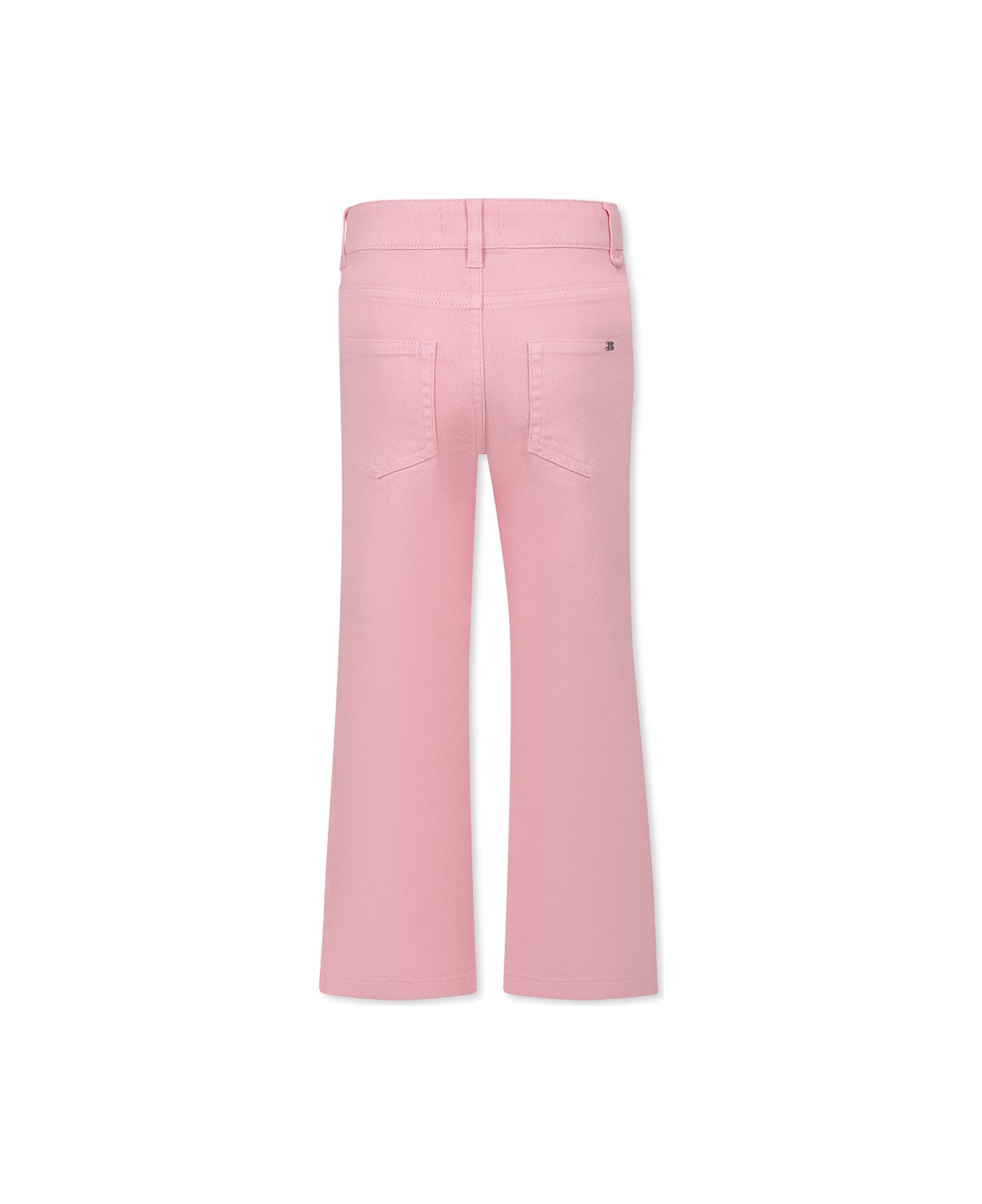 Rykiel Enfant Pink Jeans For Girl With Logo - Pink
