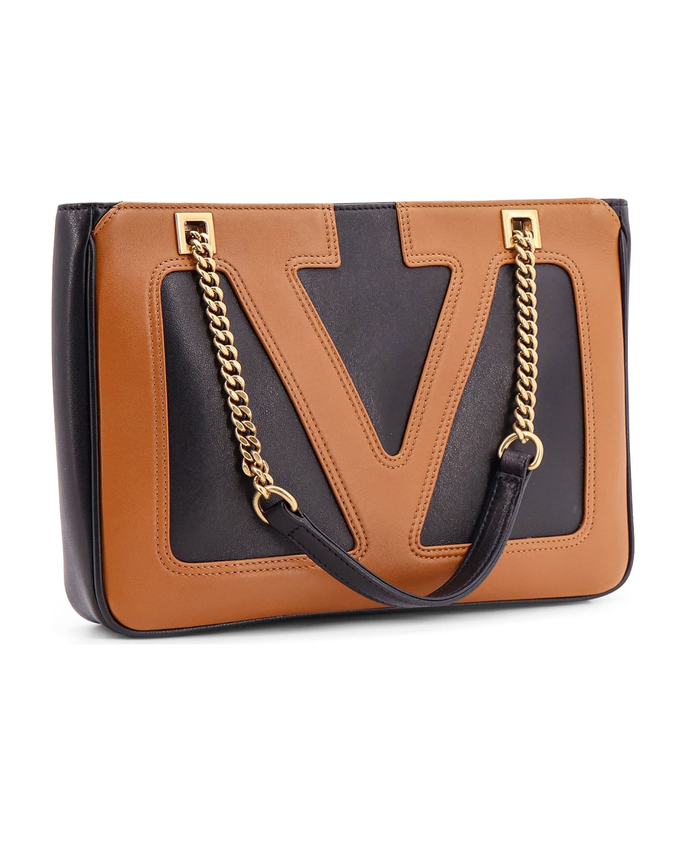 Valentino Garavani Black Nappa Leather Small Viva Superstar Shoulder Bag - Black