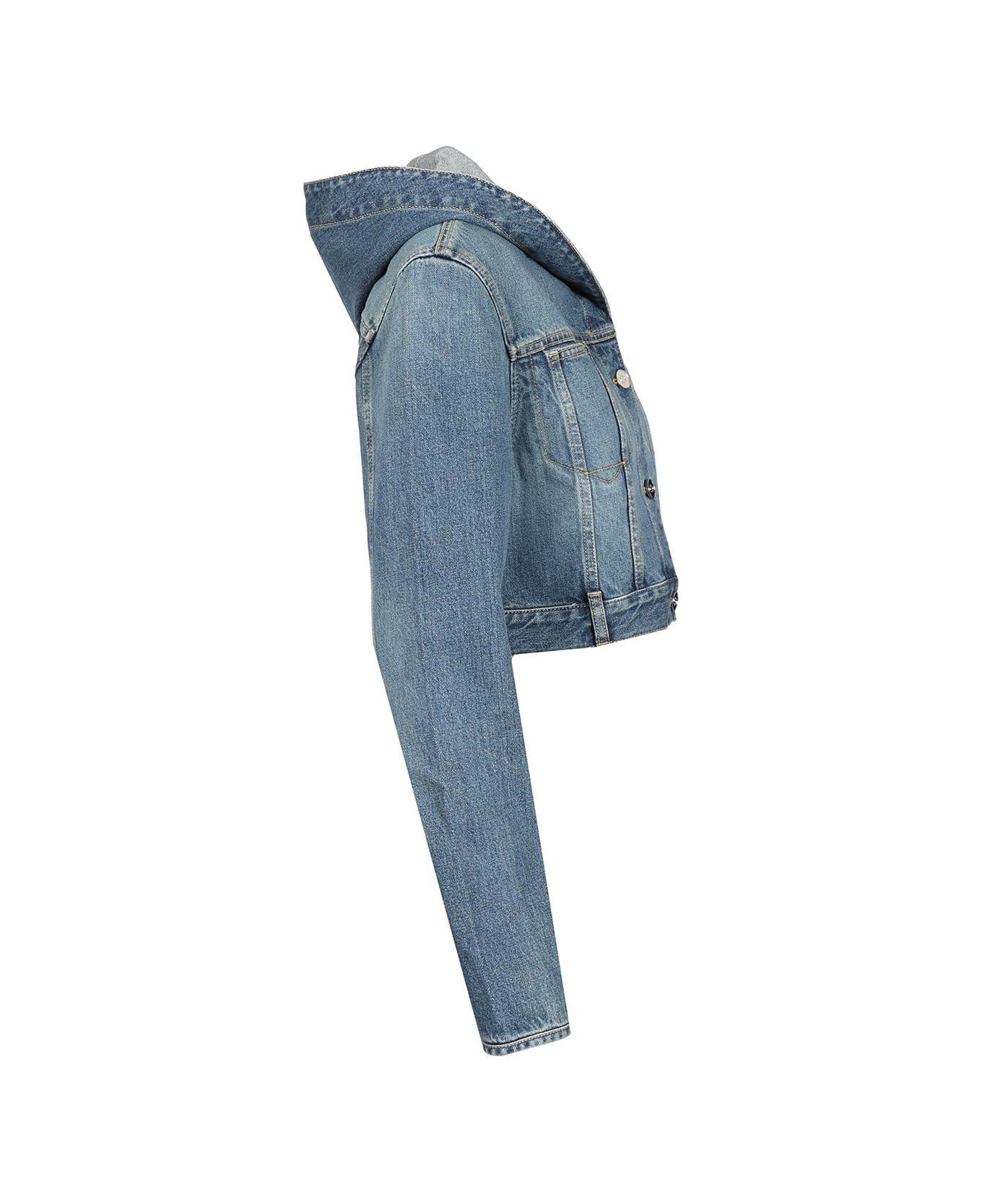 Alaia Hooded Denim Jacket - Blue
