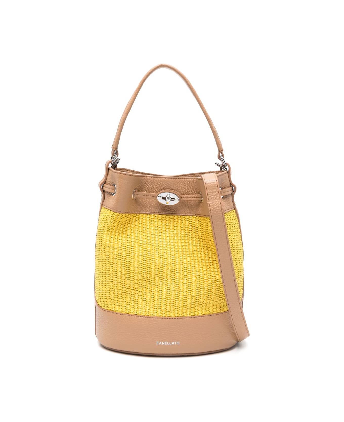 Zanellato Mondà Vimini Small Bucket Bag - Yellow