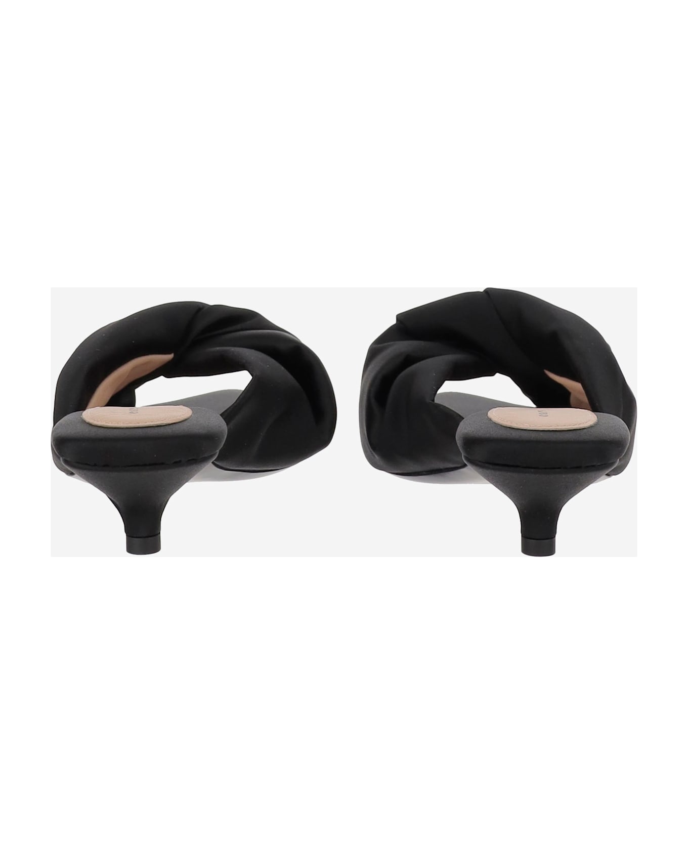 Carven Satin Heeled Sandals - Black