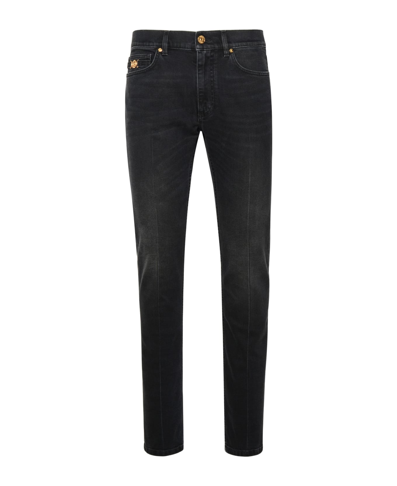 Versace Black Cotton Jeans - Black