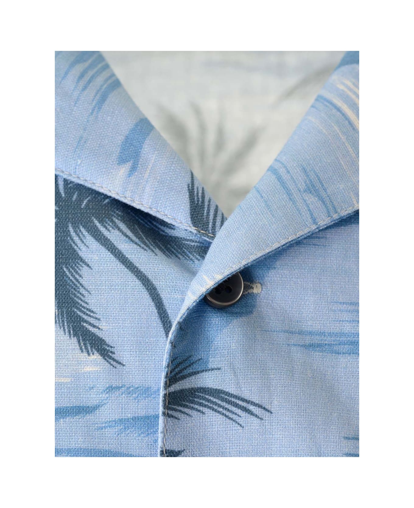 Palm Angels Sunset Print Bowling Shirt - Indigo blu