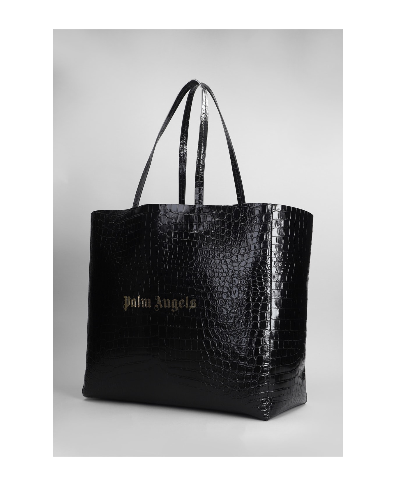 Palm Angels Tote In Black Leather - black トートバッグ