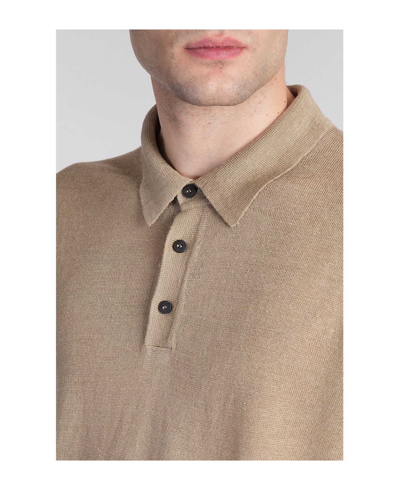 Roberto Collina Polo In Beige Linen - beige
