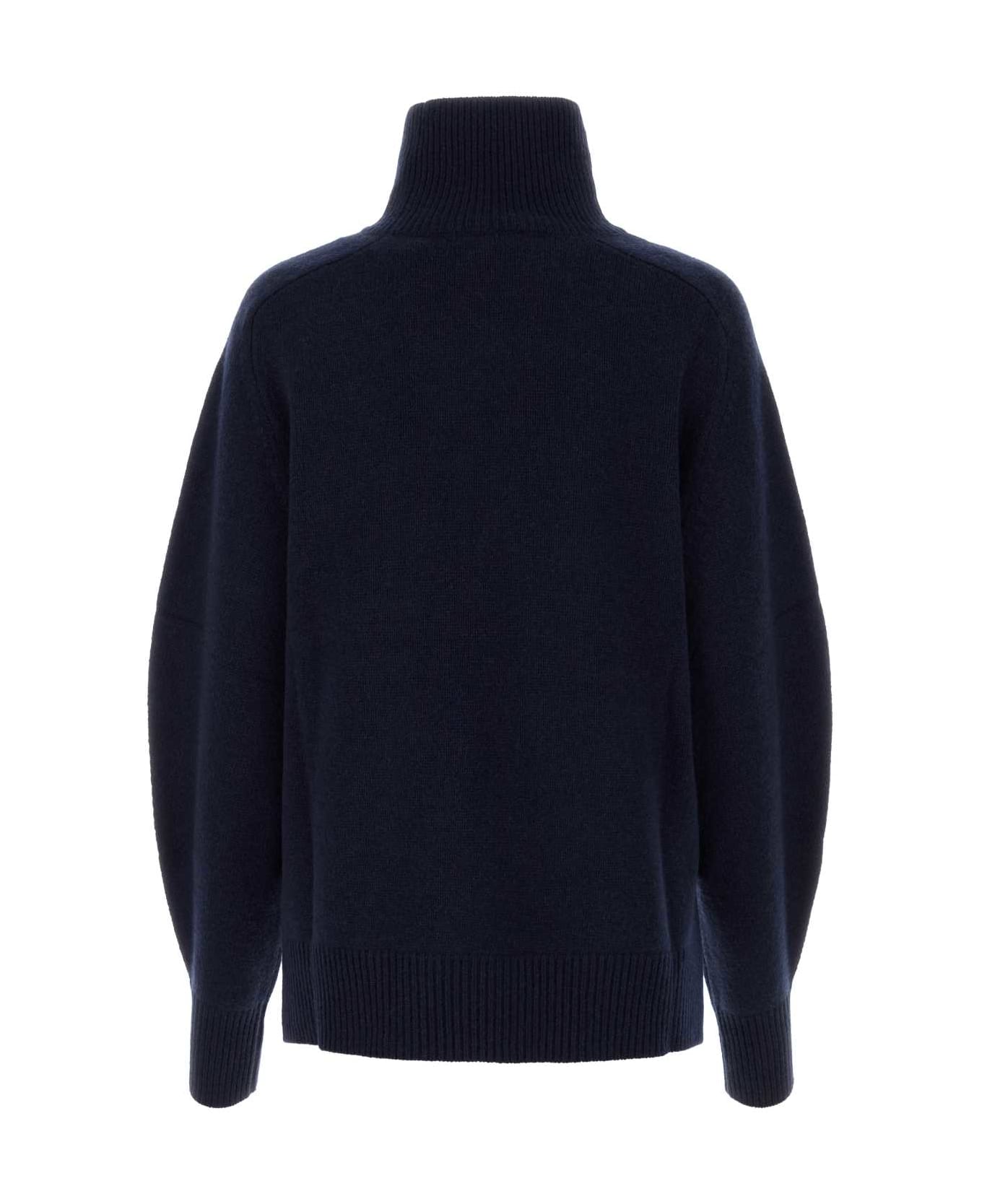 Isabel Marant Midnight Blue Wool Blend Linelli Oversize Sweater - MIDNIGHT