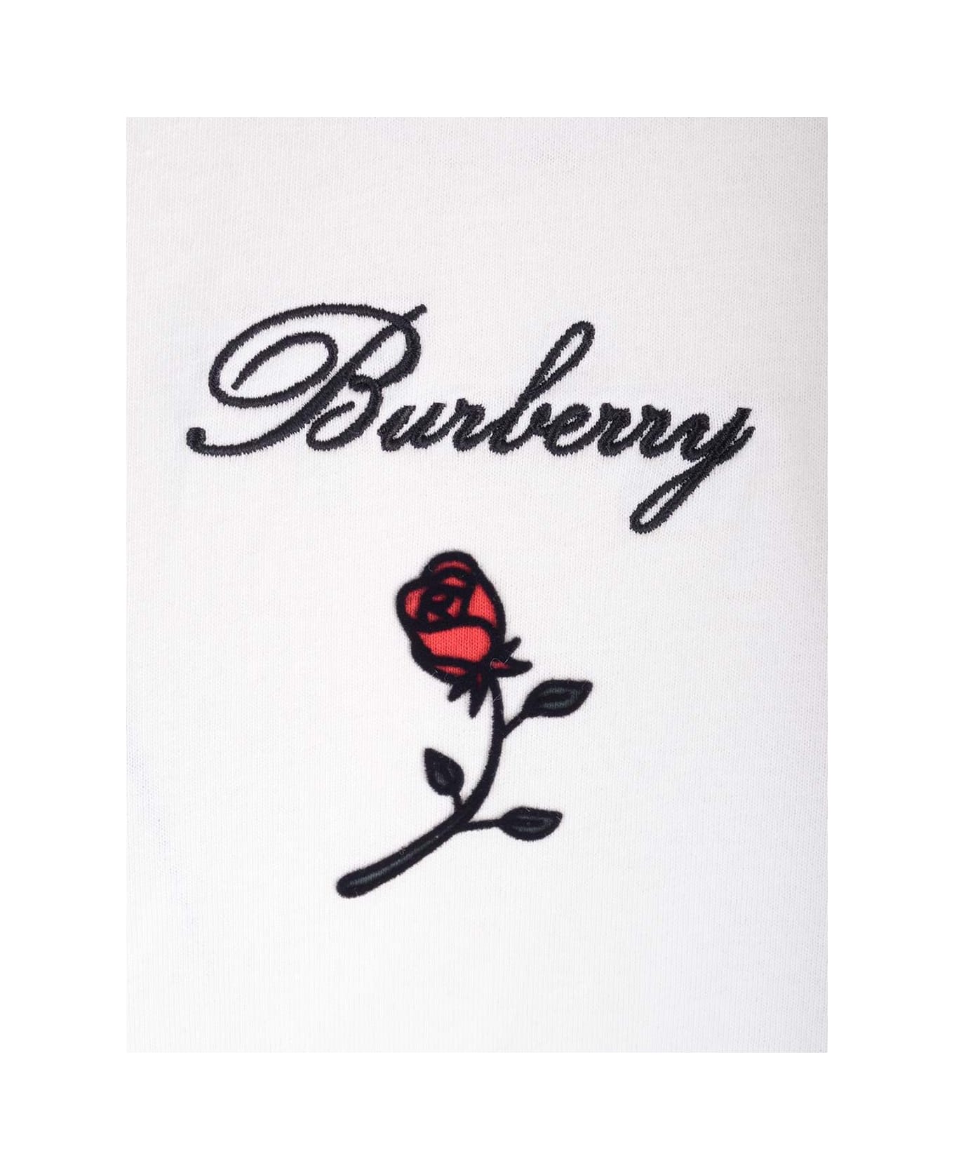 Burberry T-shirt With Rose - White