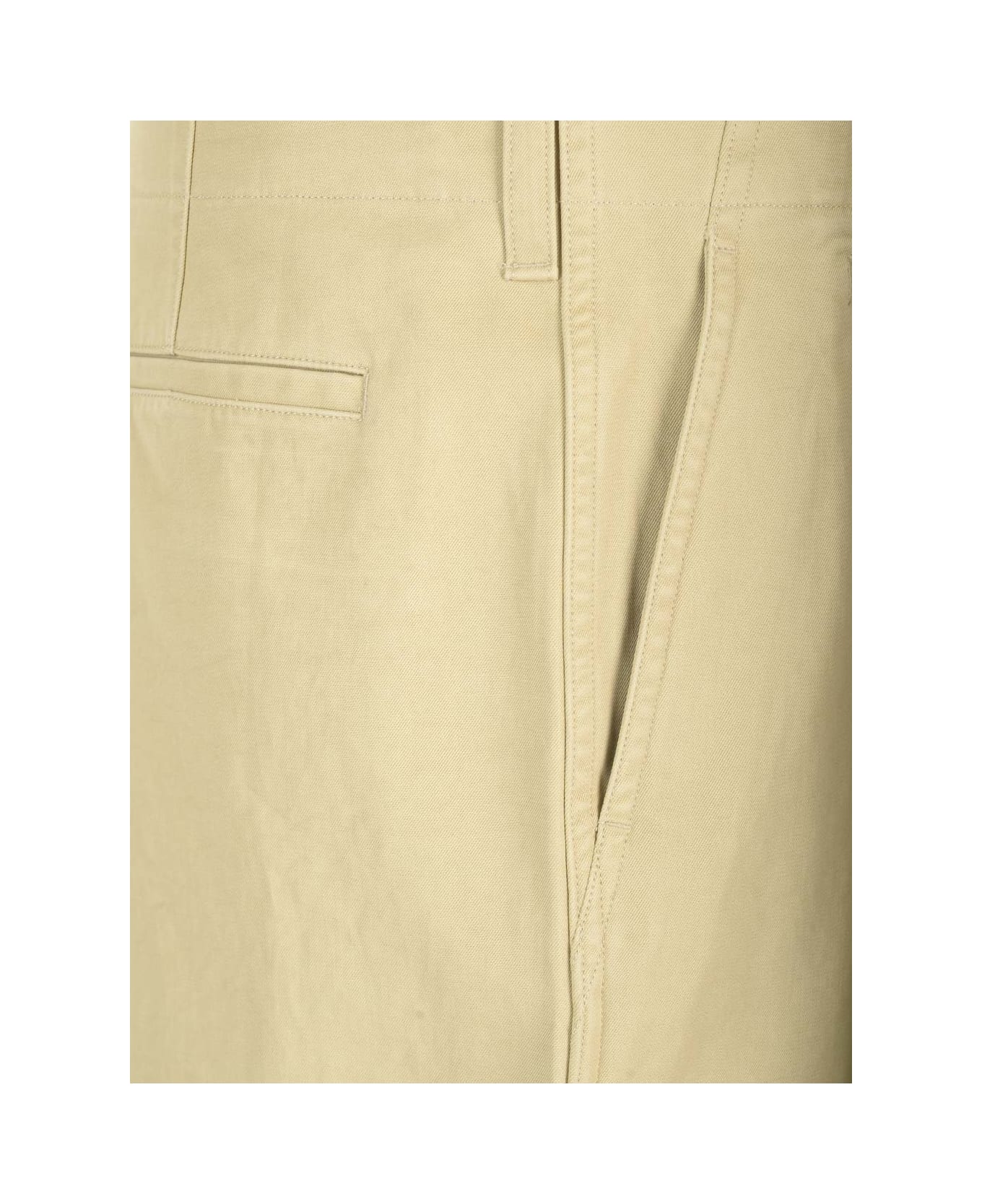Burberry Wide Leg Chino Trousers - Green ボトムス