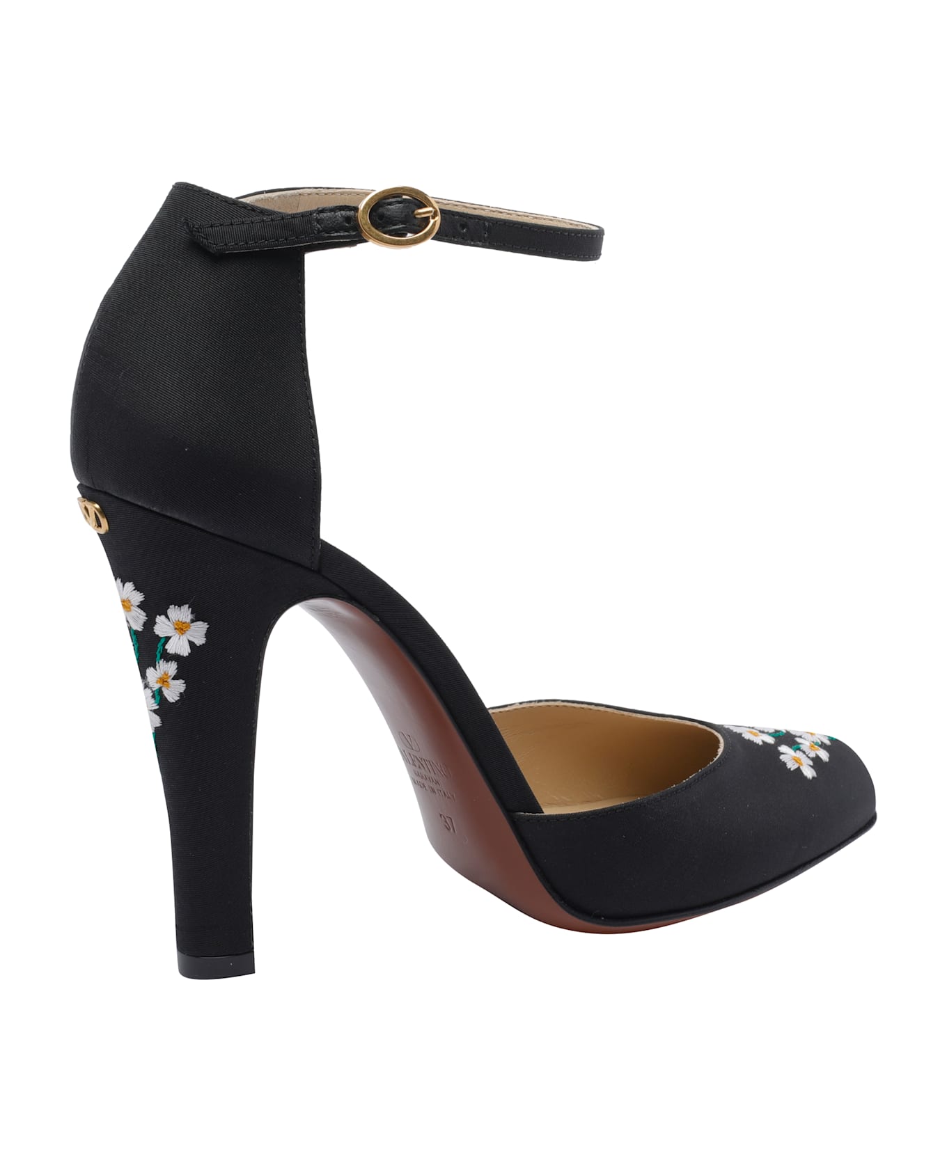 Valentino Garavani Hi Dolly Floral Embroidered Decollete
 - Black