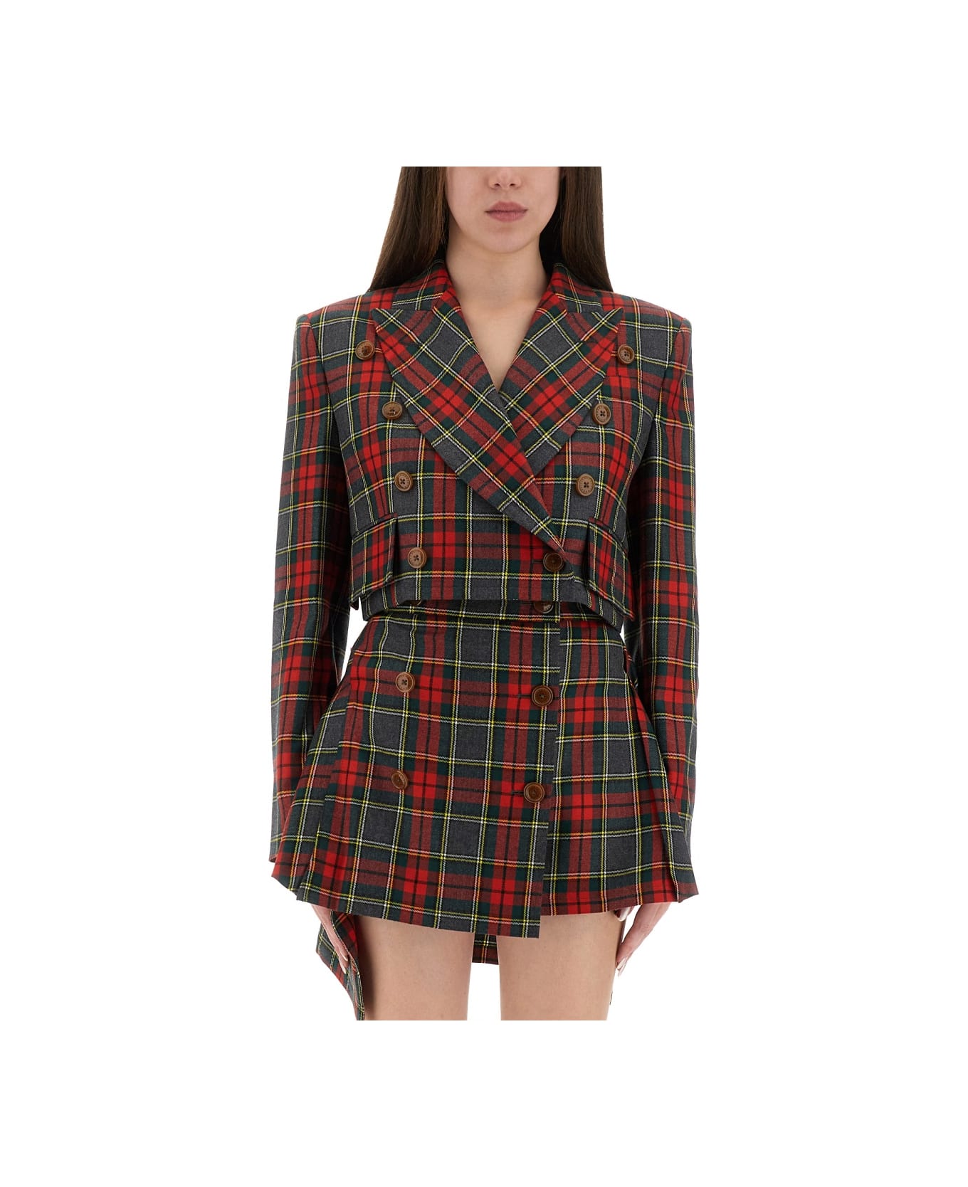 Vivienne Westwood Tartan Cropped Jacket - MULTICOLOUR
