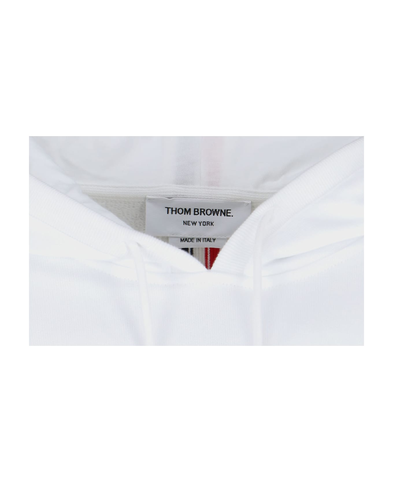 Thom Browne 
loopback Stripe
 Hoodie - White