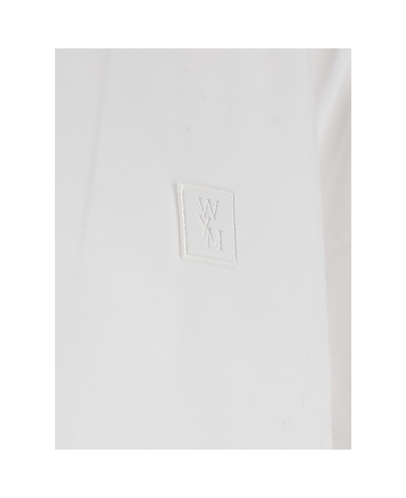 WOOYOUNGMI Grey Crew Neck T-shirt With Back Lettering Logo In Cotton Man - White