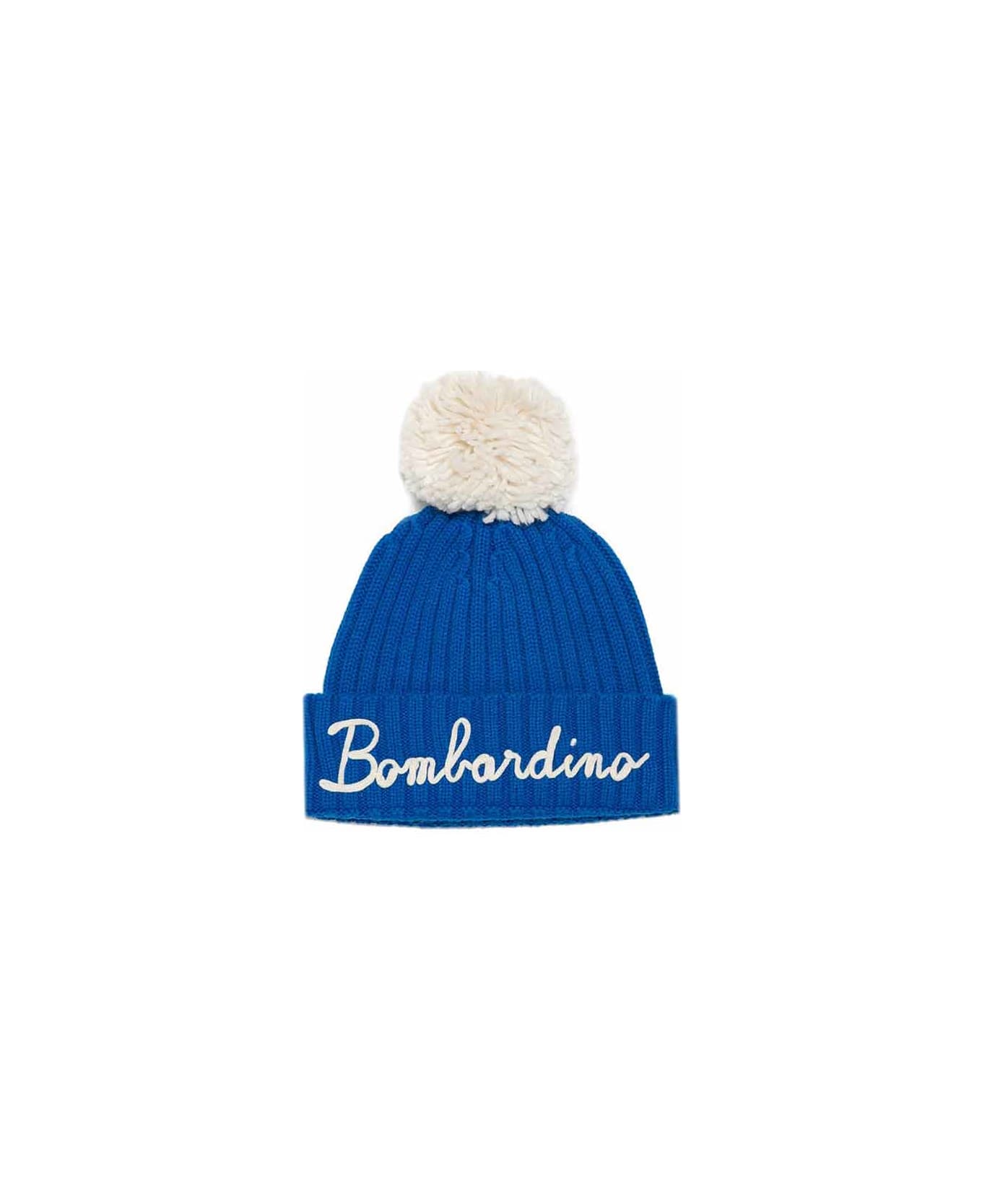 MC2 Saint Barth Hat With Pompon And Bombardino Embroidery - BLUE