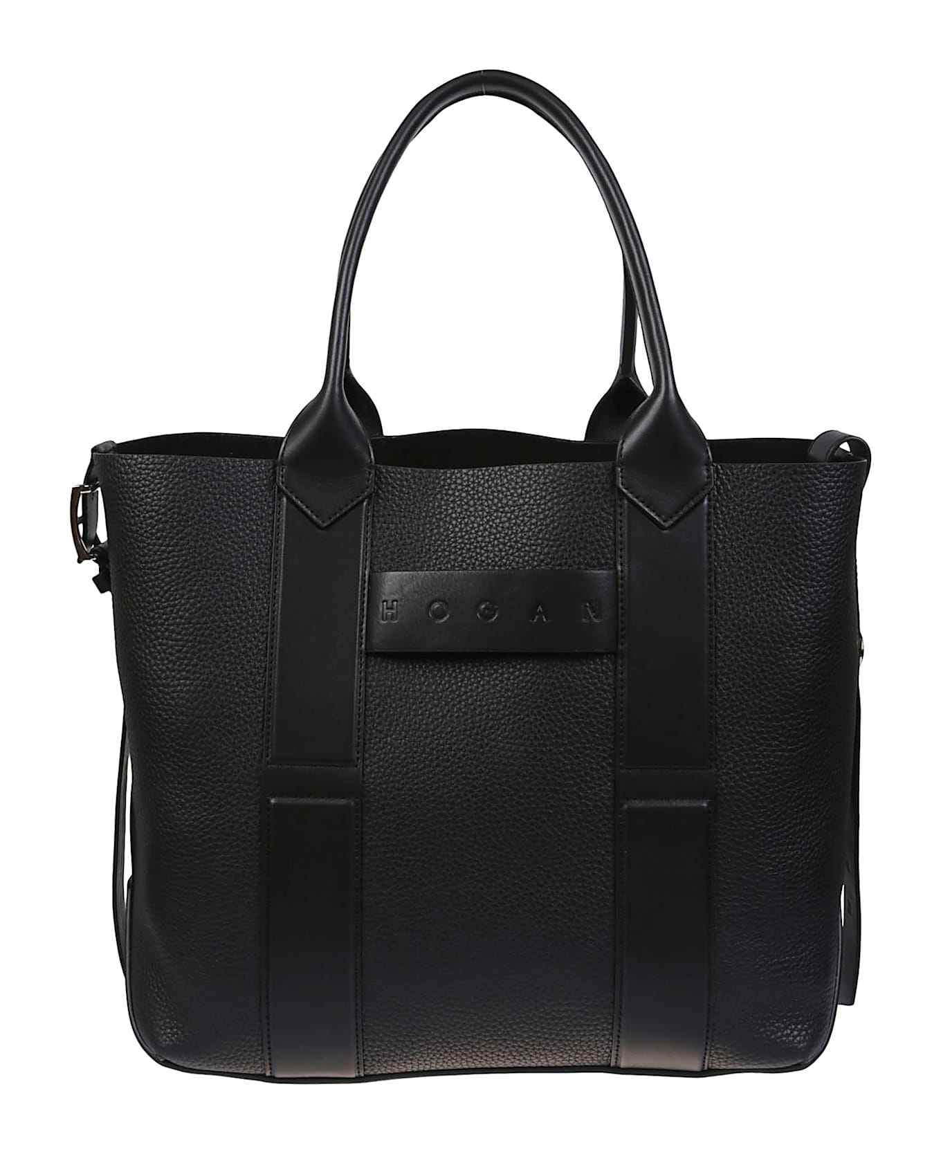 Hogan Medium Script Shopping Bag - Nero