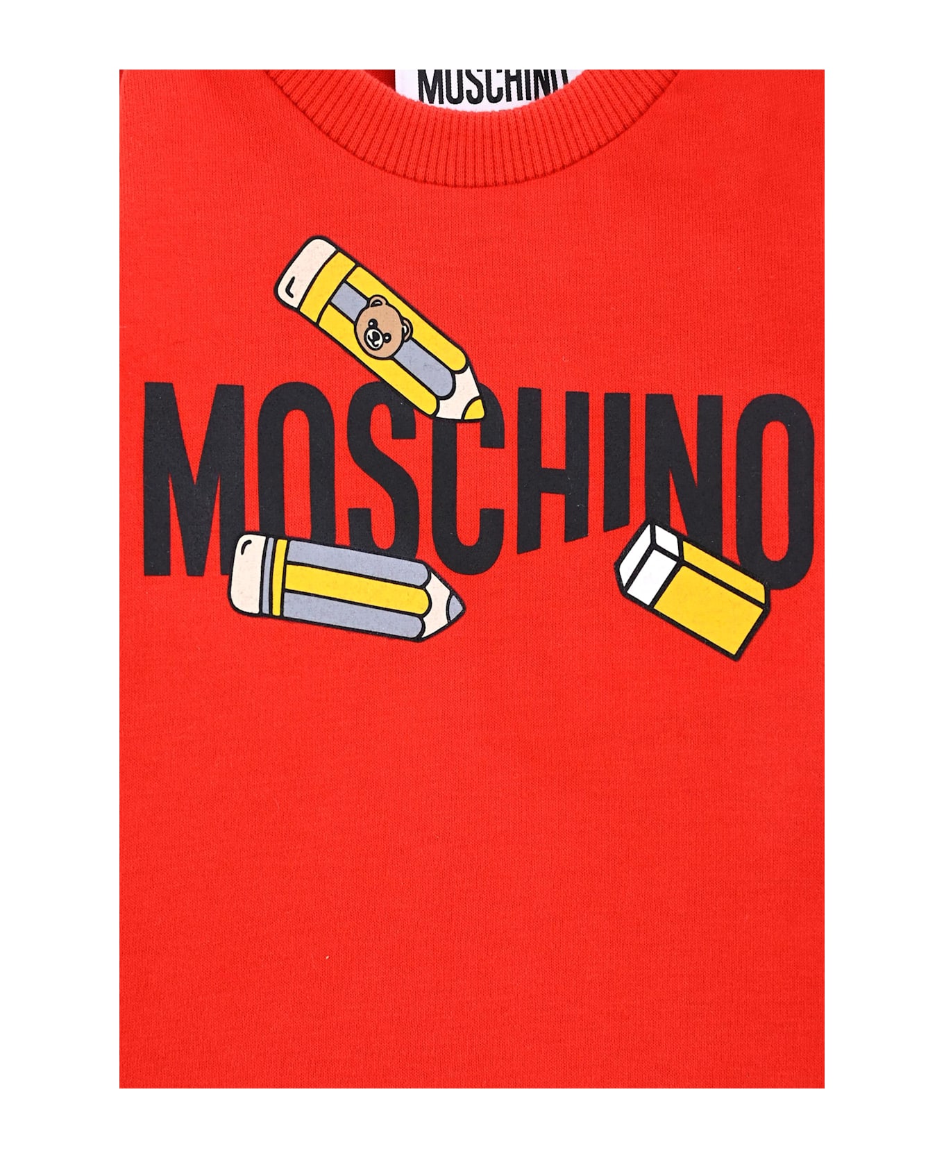 Moschino Red T-shirt For Bbaykids With Back To School Print - Red