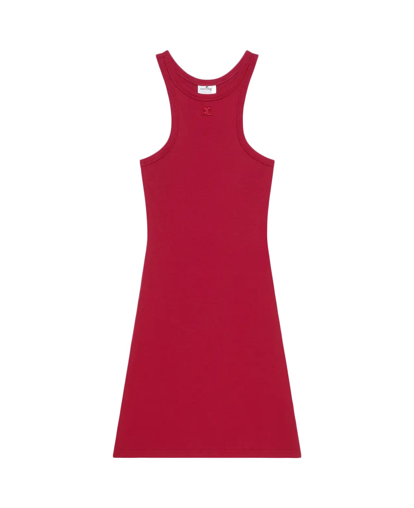 Courrèges Dress In Bordeaux Cotton - Red