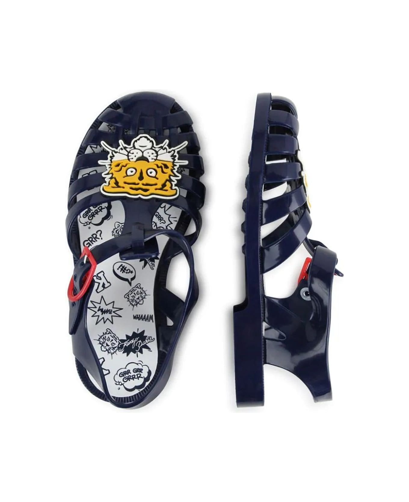 Kenzo Kids Blue Sandals For Boy With Tiger - Blue