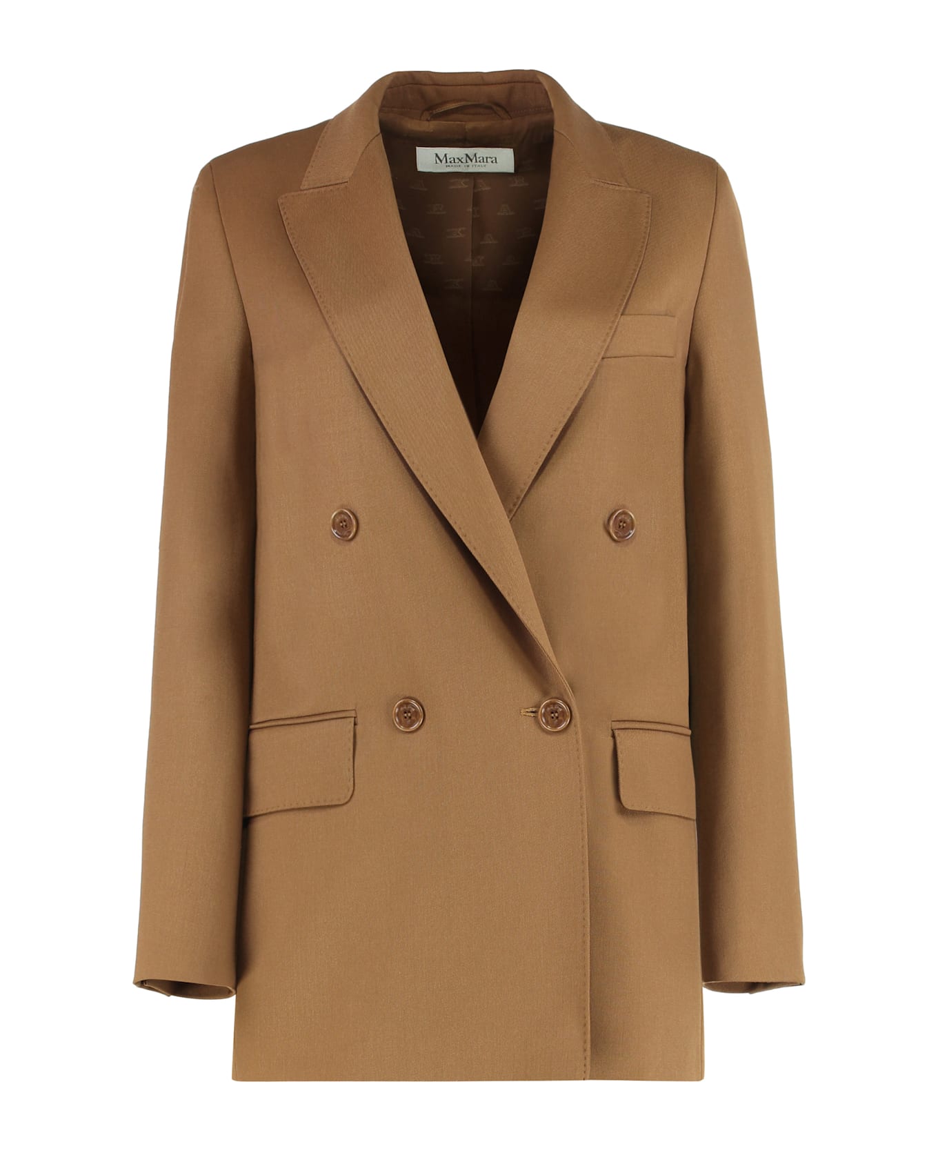 Max Mara Double-breasted Blazer In Wool - Camel