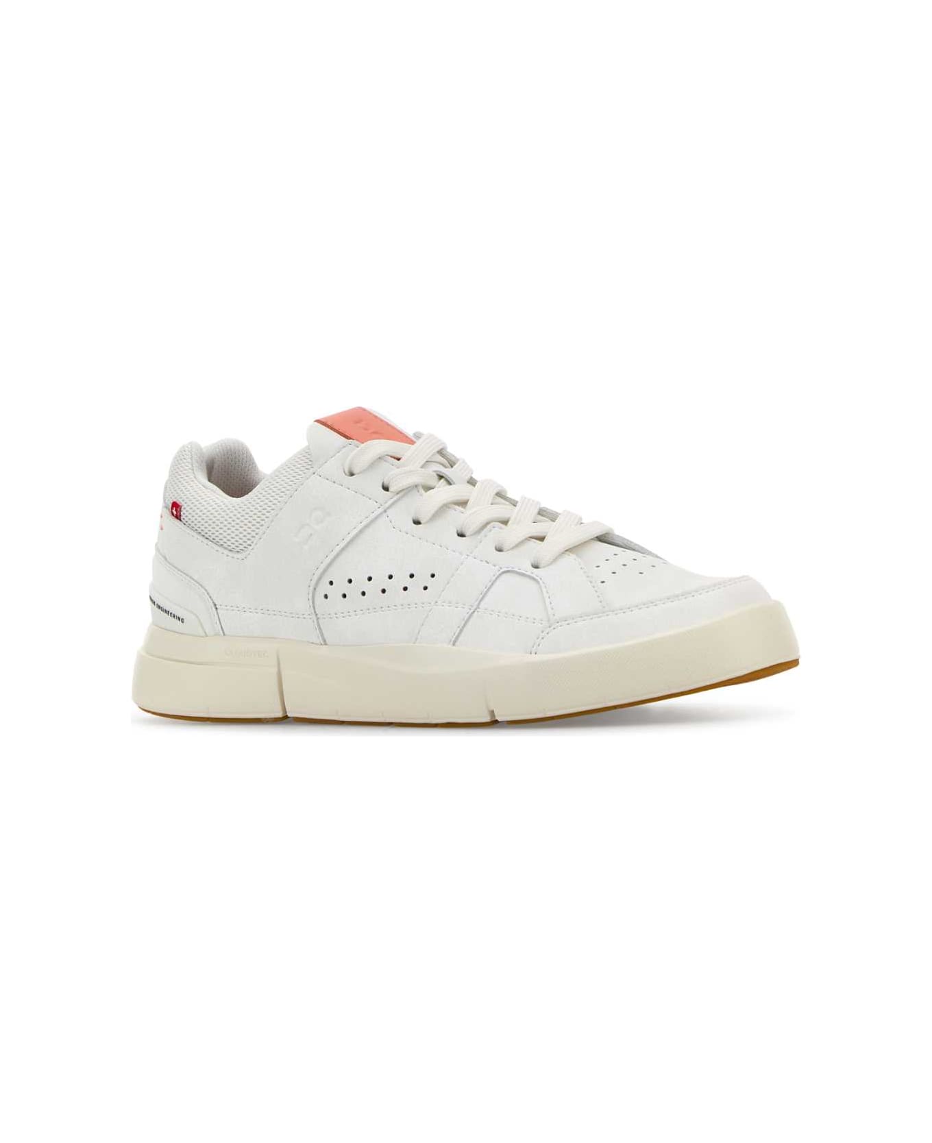 ON White Synthetic Leather And Fabric The Roger Clubhouse Sneakers - WHITEFLAMINGO