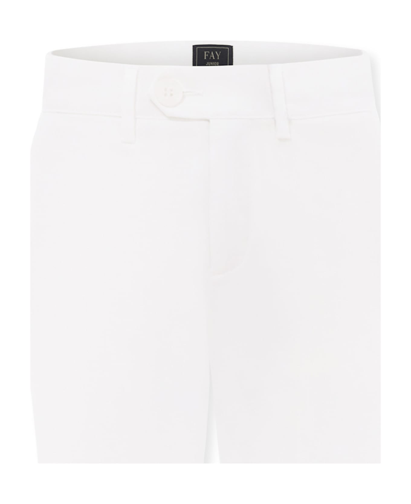 Fay Ivory Trousers For Boy With Logo - Ivory