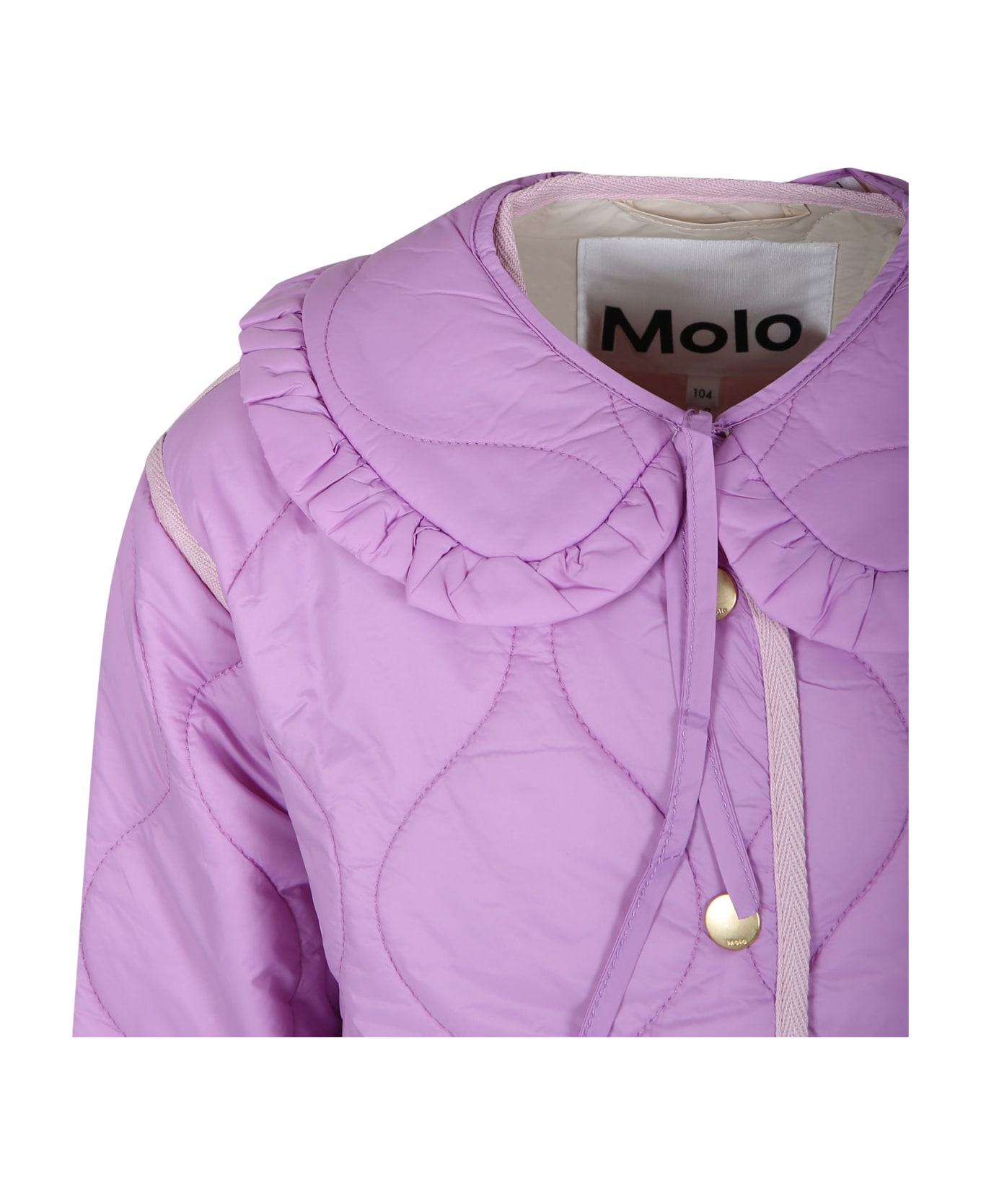 Molo Pink Down Jacket For Girl - Pink コート＆ジャケット