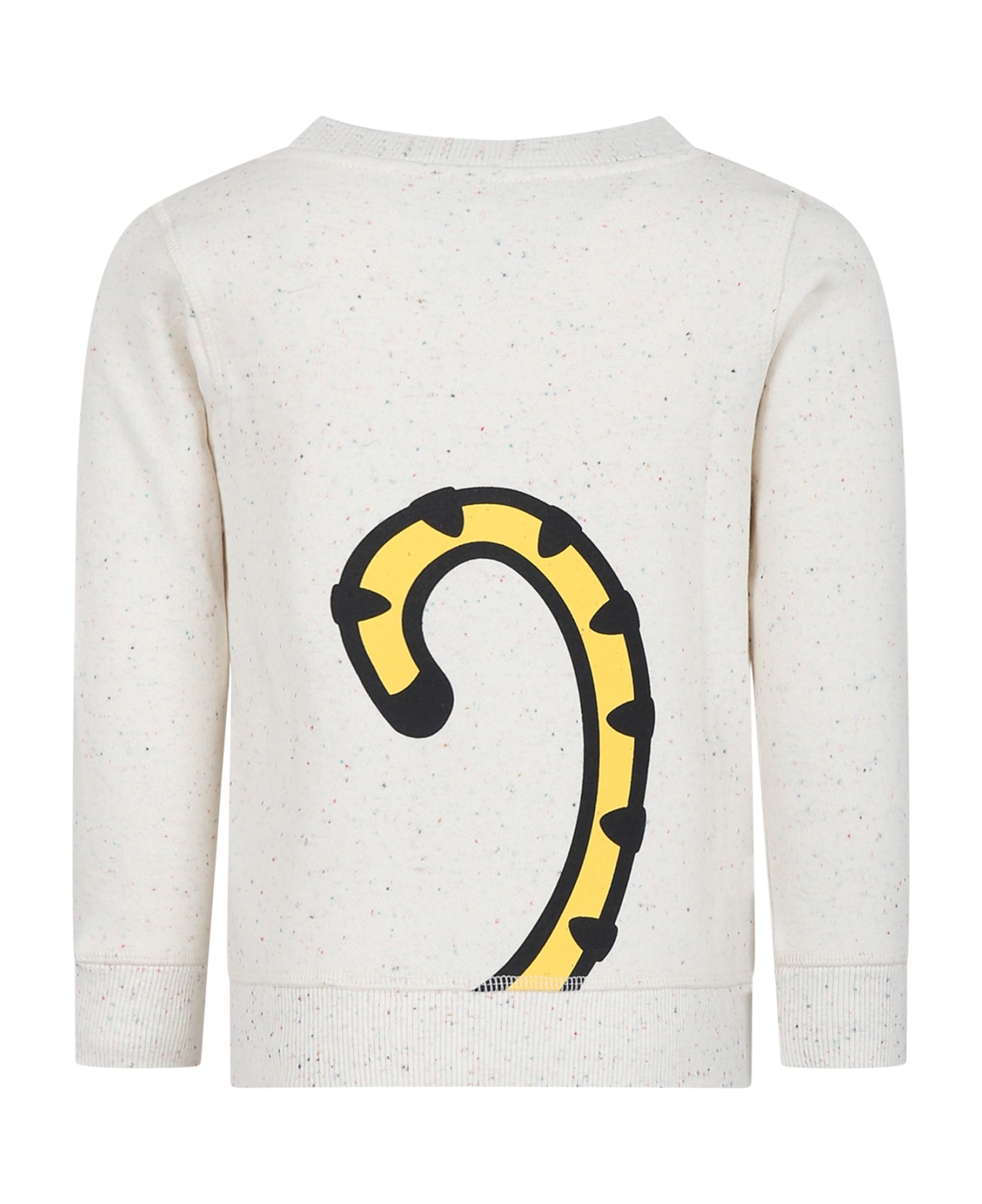 Kenzo Kids Ivory Sweatshirt For Kids With Tiger And Logo - C Wicker ニットウェア＆スウェットシャツ