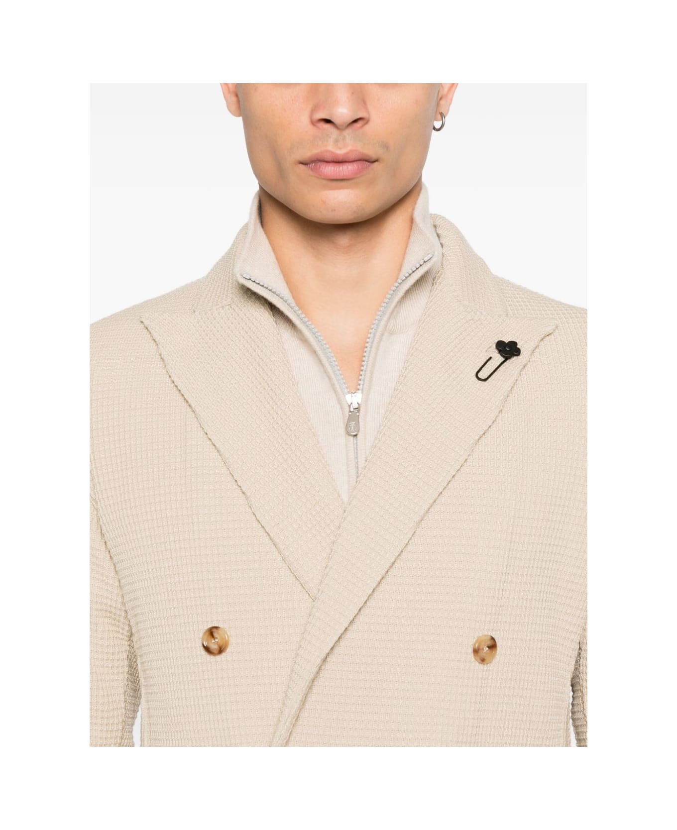 Lardini Beige Knitted Jacket - Beige