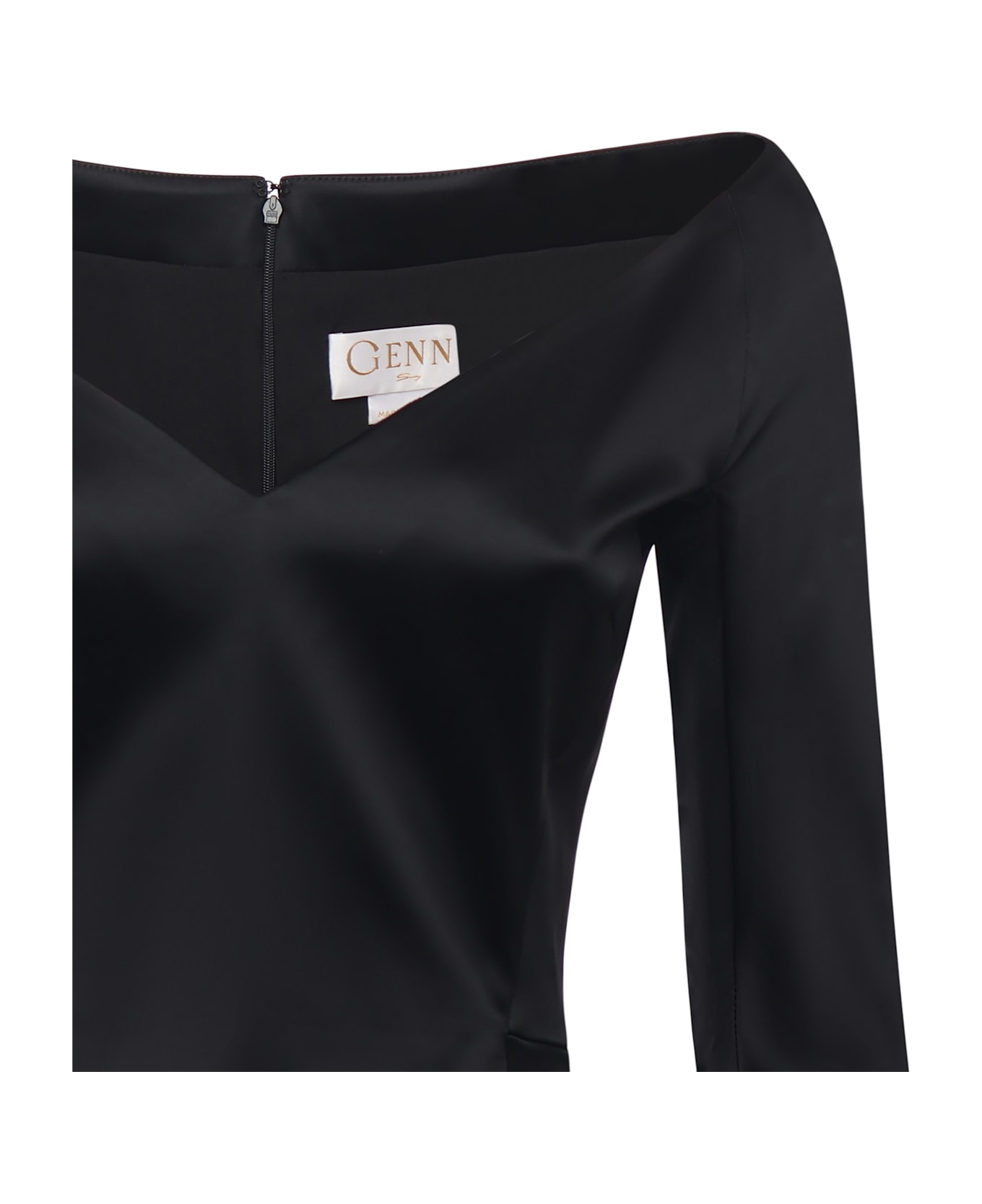 Genny V-neck Mini Dress - Black