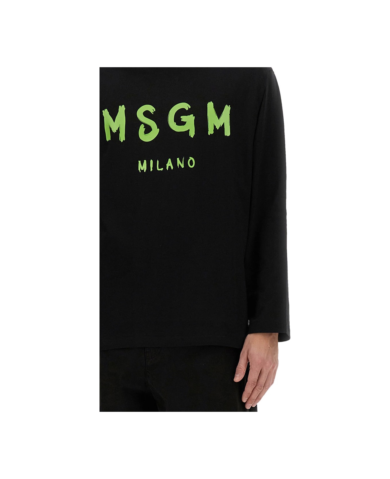 MSGM Cotton Sweatshirt - BLACK
