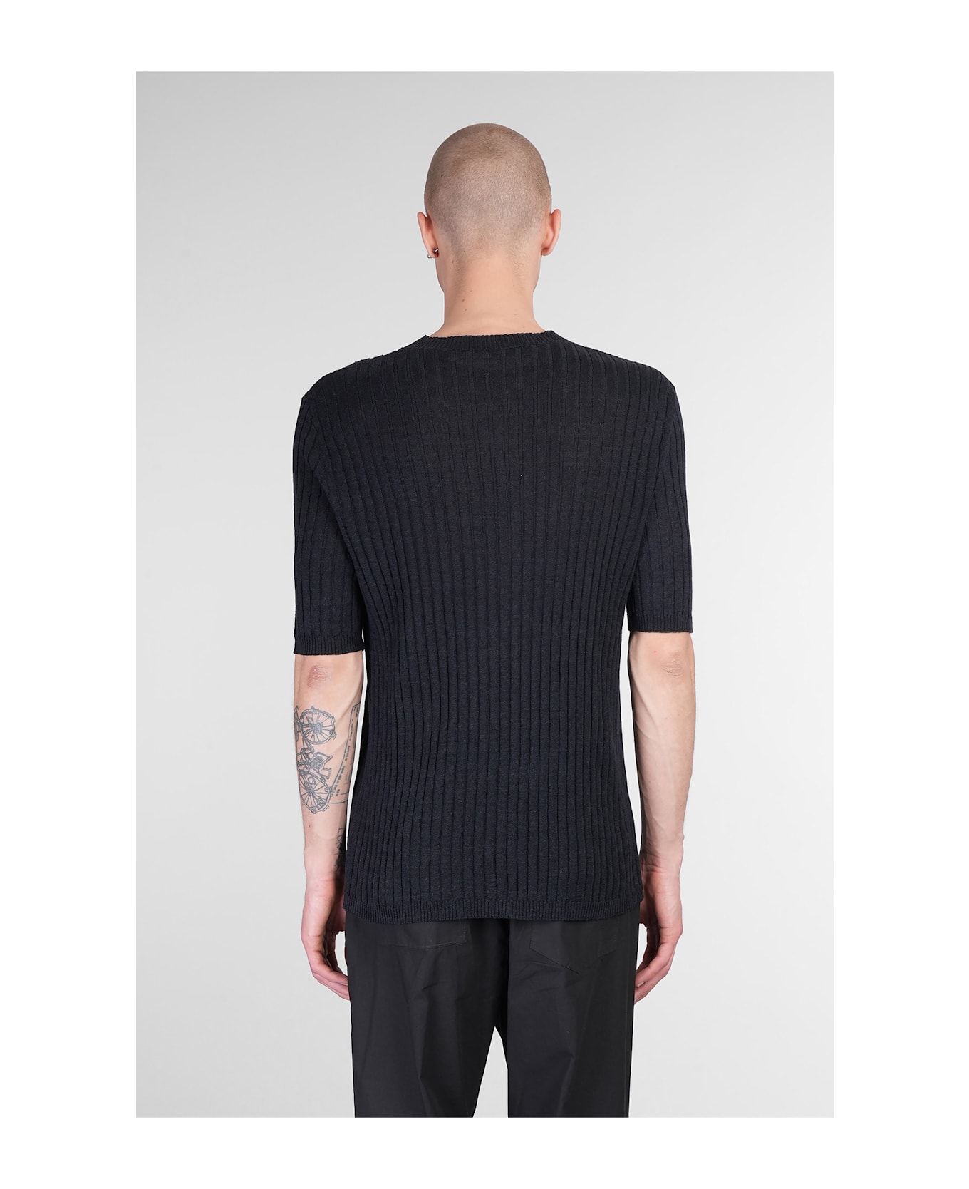 Mauro Grifoni T-shirt In Black Linen - black