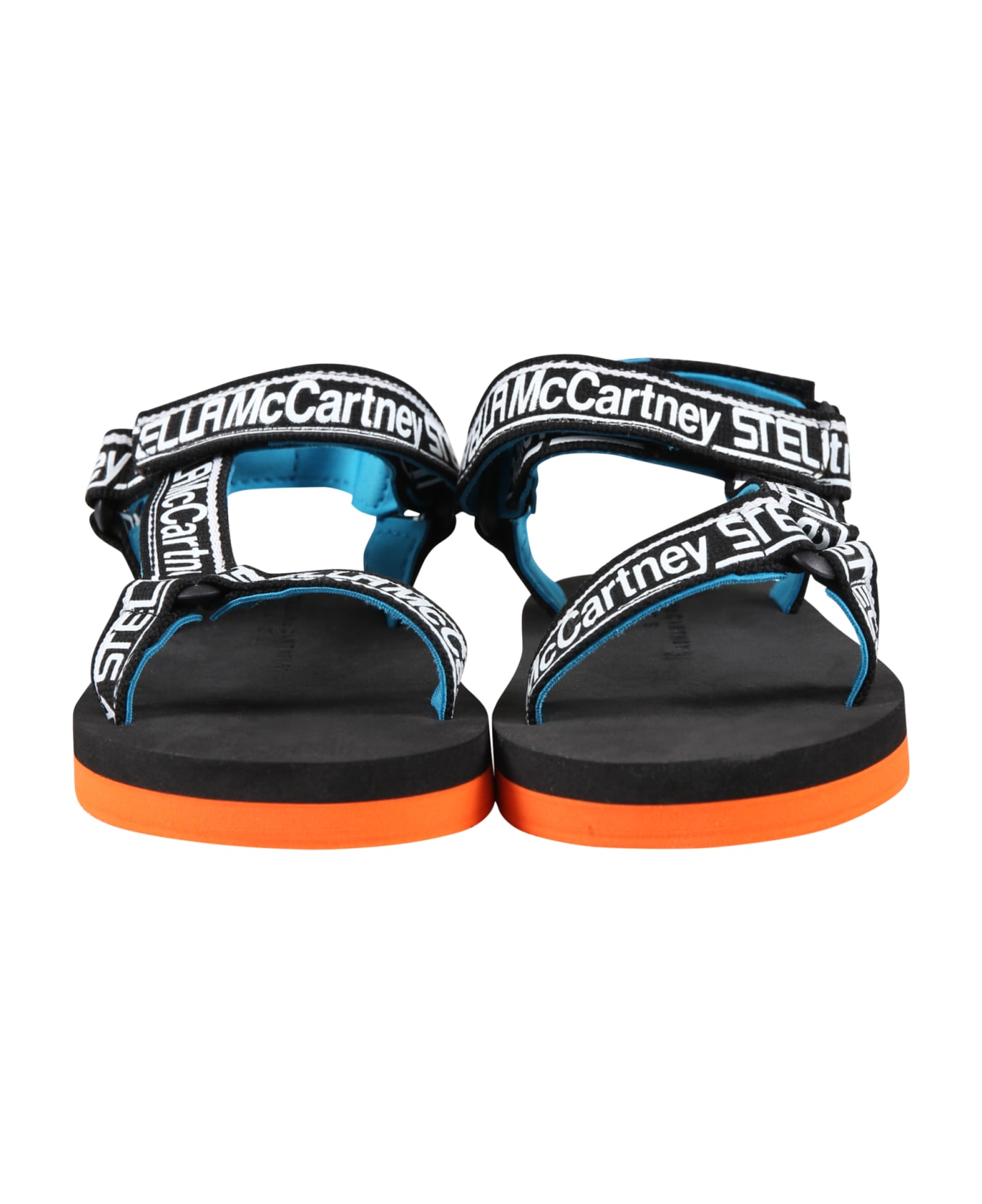Stella McCartney Kids Black Sandals For Kids With Logo - Black