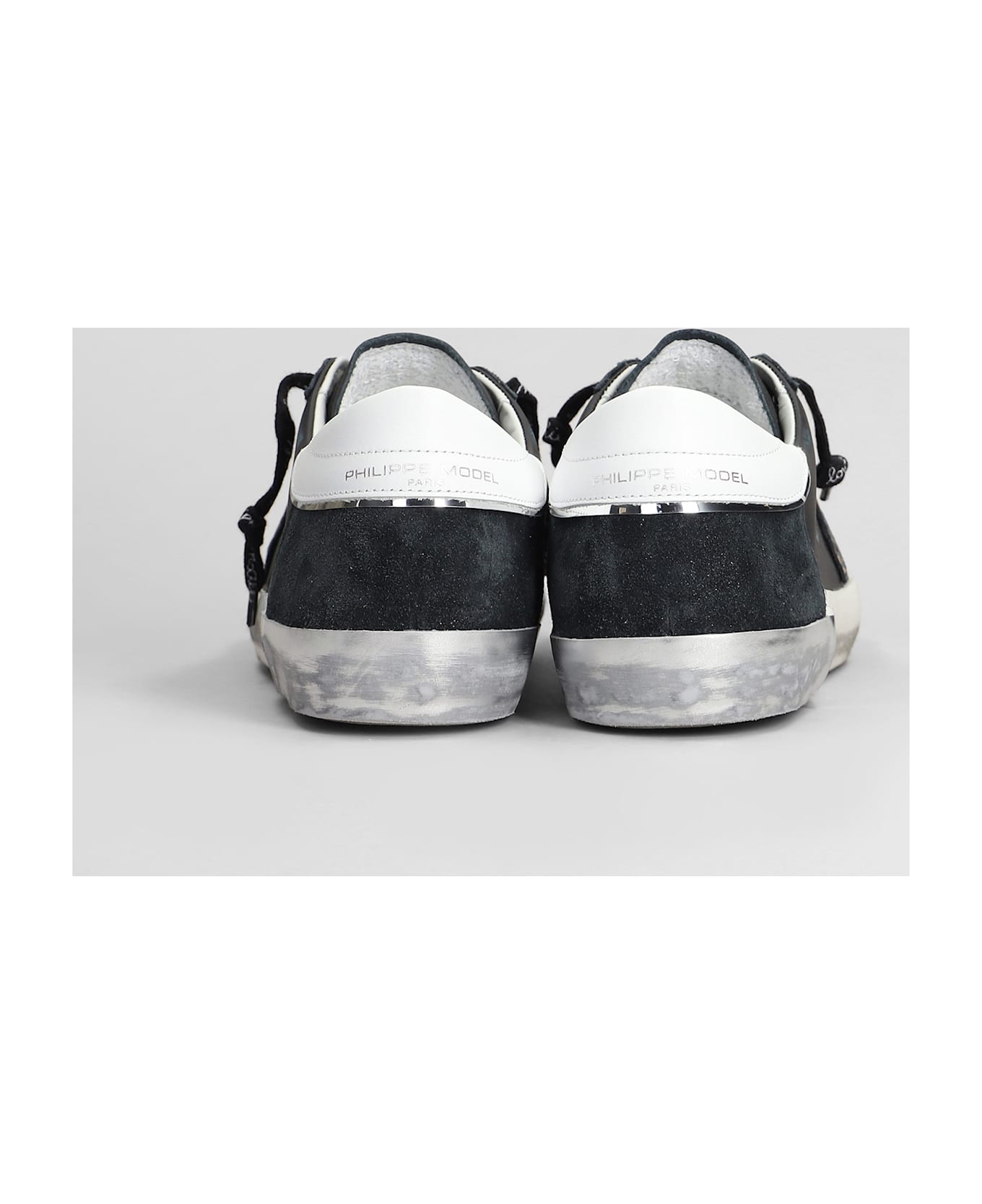 Philippe Model Prsx Low Sneakers In Black Leather - black
