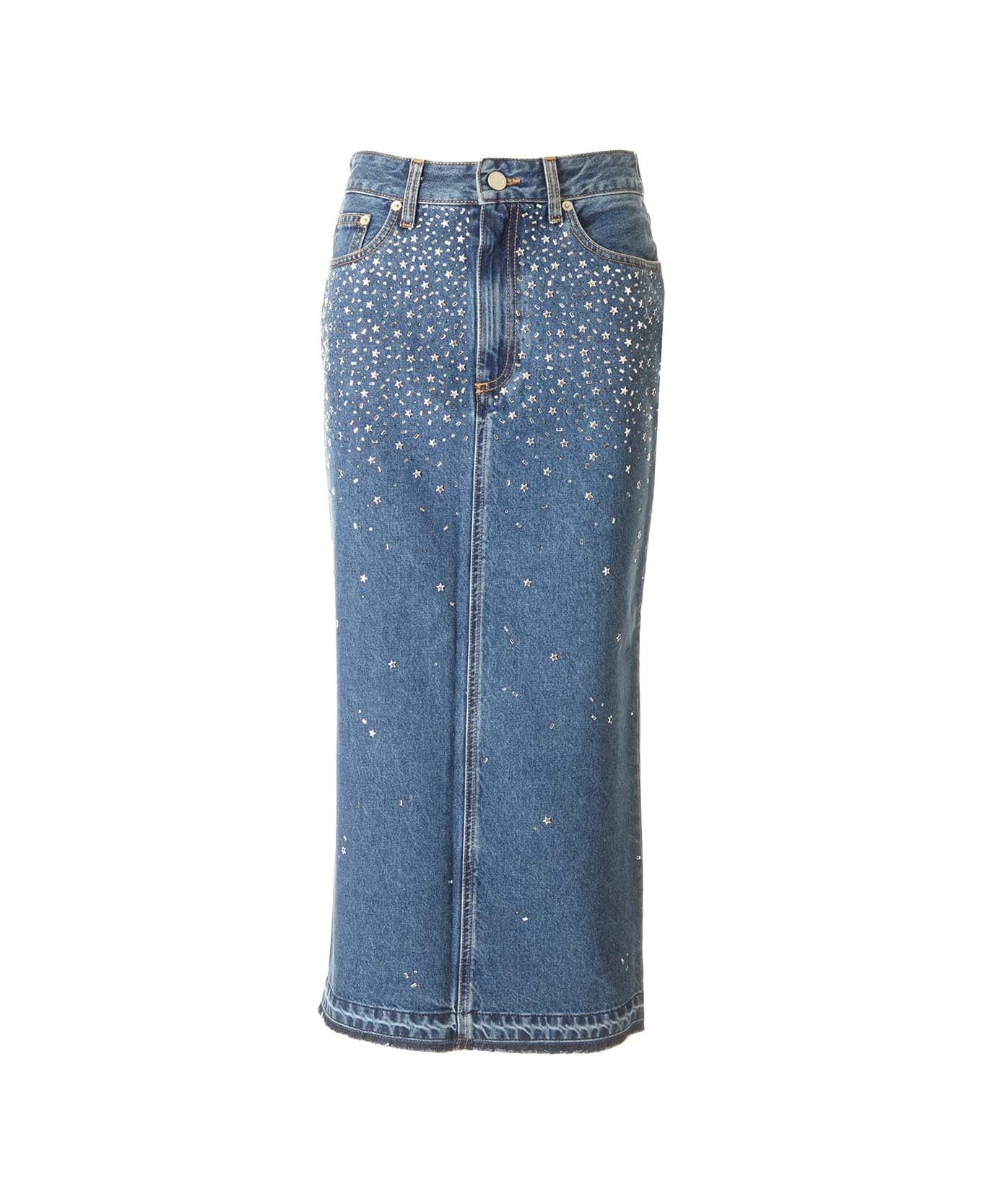 Alessandra Rich Embellished Midi Skirt - Blue