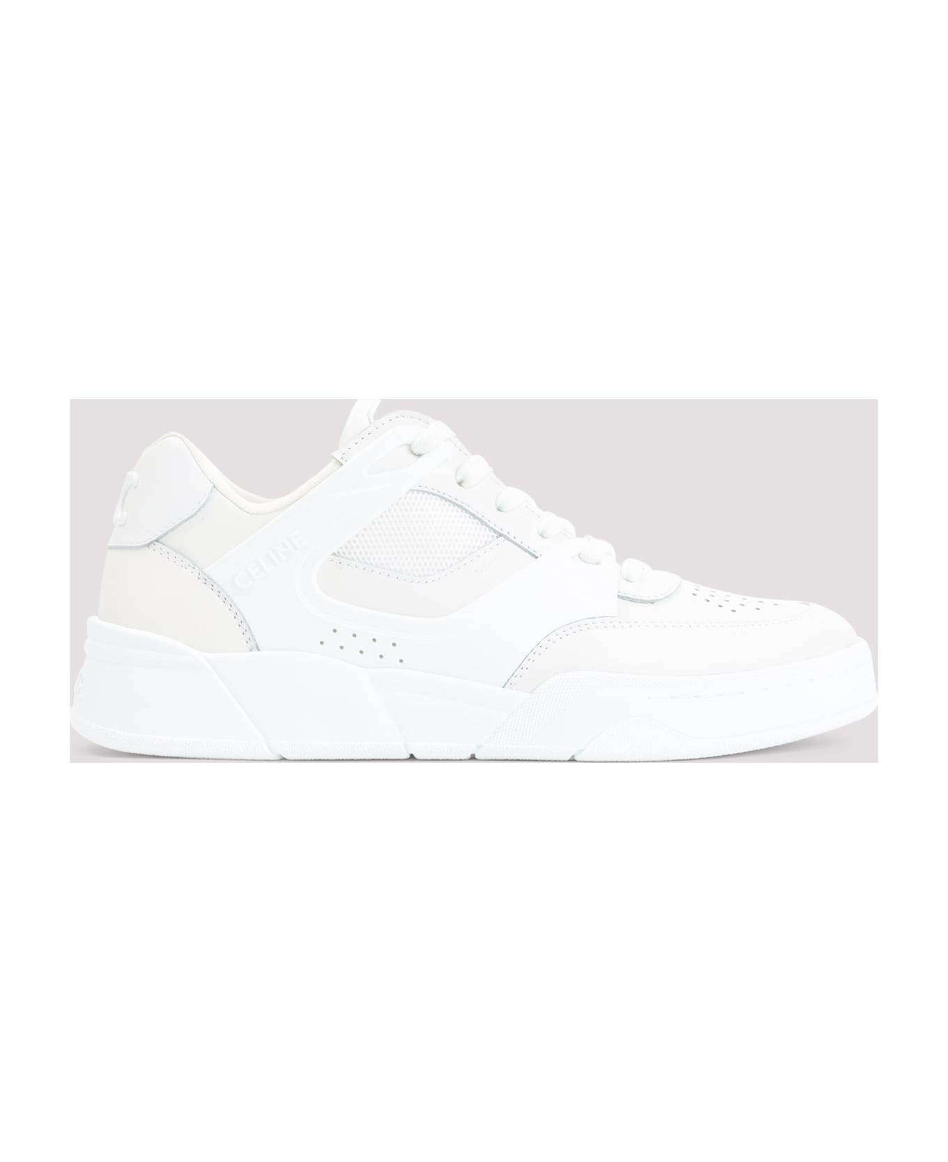 Celine Ct-09 Leather, Rubber And Mesh Sneakers - Op Optic White