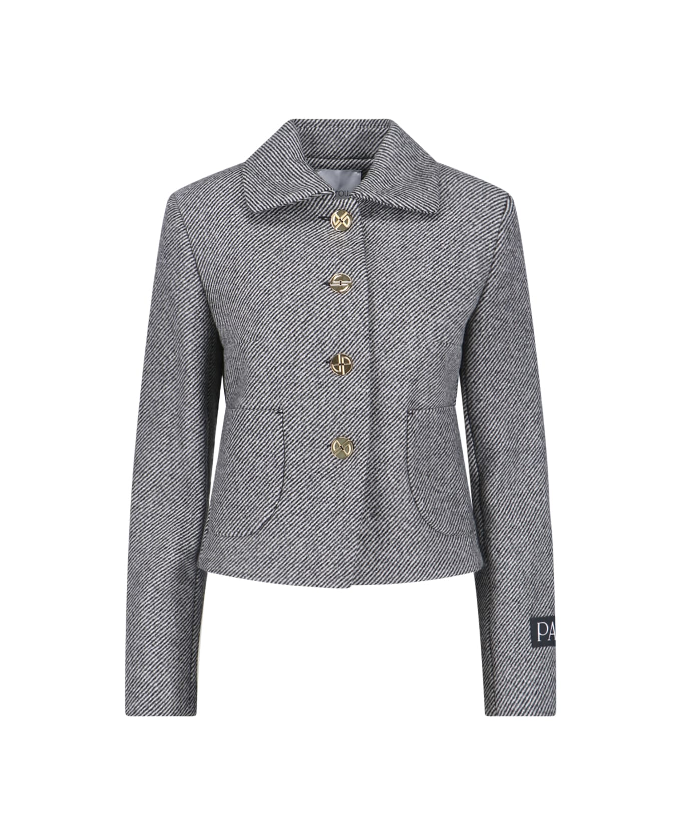 Patou Crop Tweed Jacket - Gray