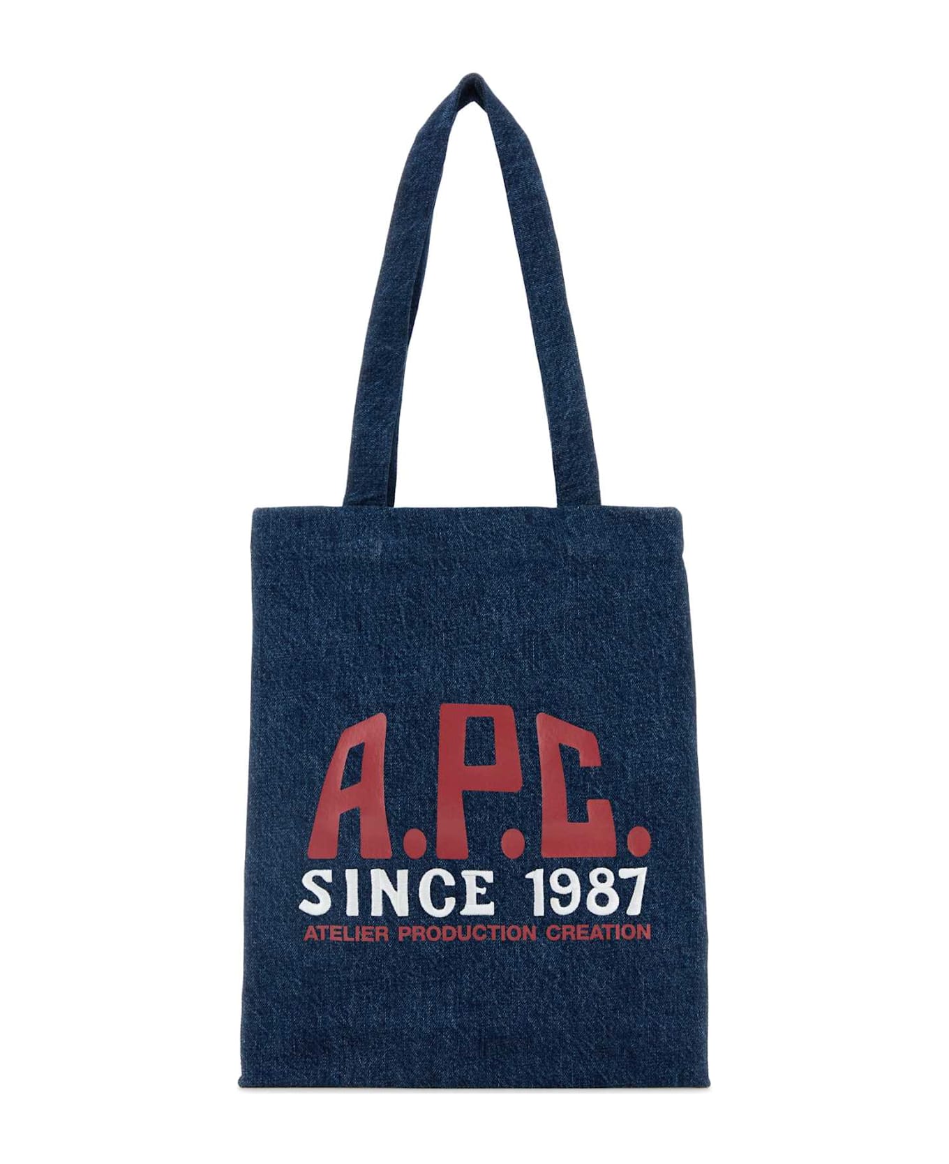 A.P.C. Denim Lou Shopping Bag - INDIGODELAVE