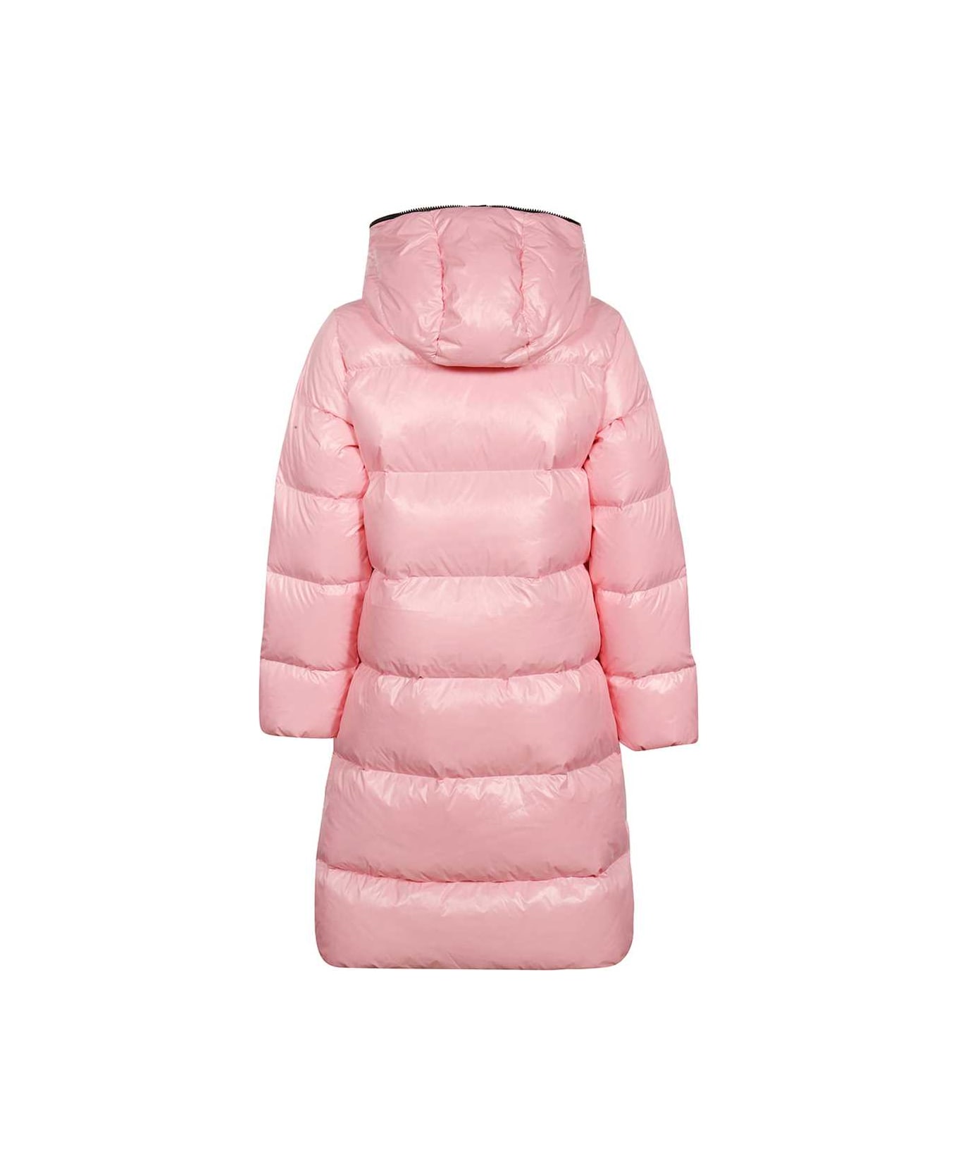 Duvetica Long Hooded Full-zip Down Jacket - Pink