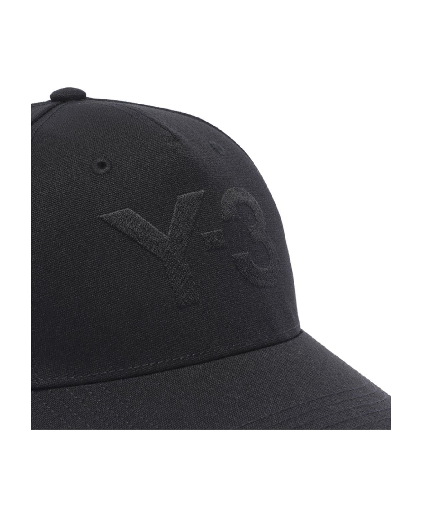 Y-3 Logo Detailed Baseball Cap - BLACK