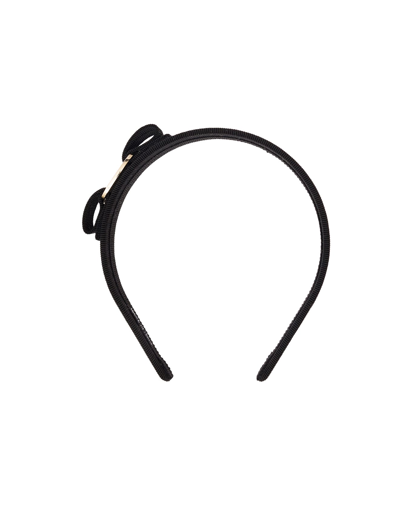 Ferragamo Black Headband With Bow Detail In Cotton Blend Woman - Black