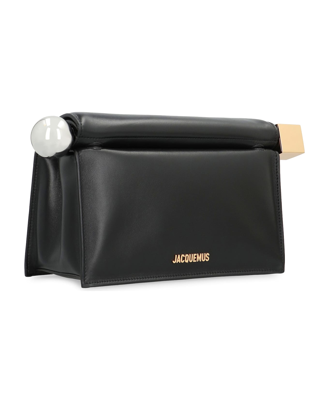Jacquemus Rond Carré Leather Clutch - black