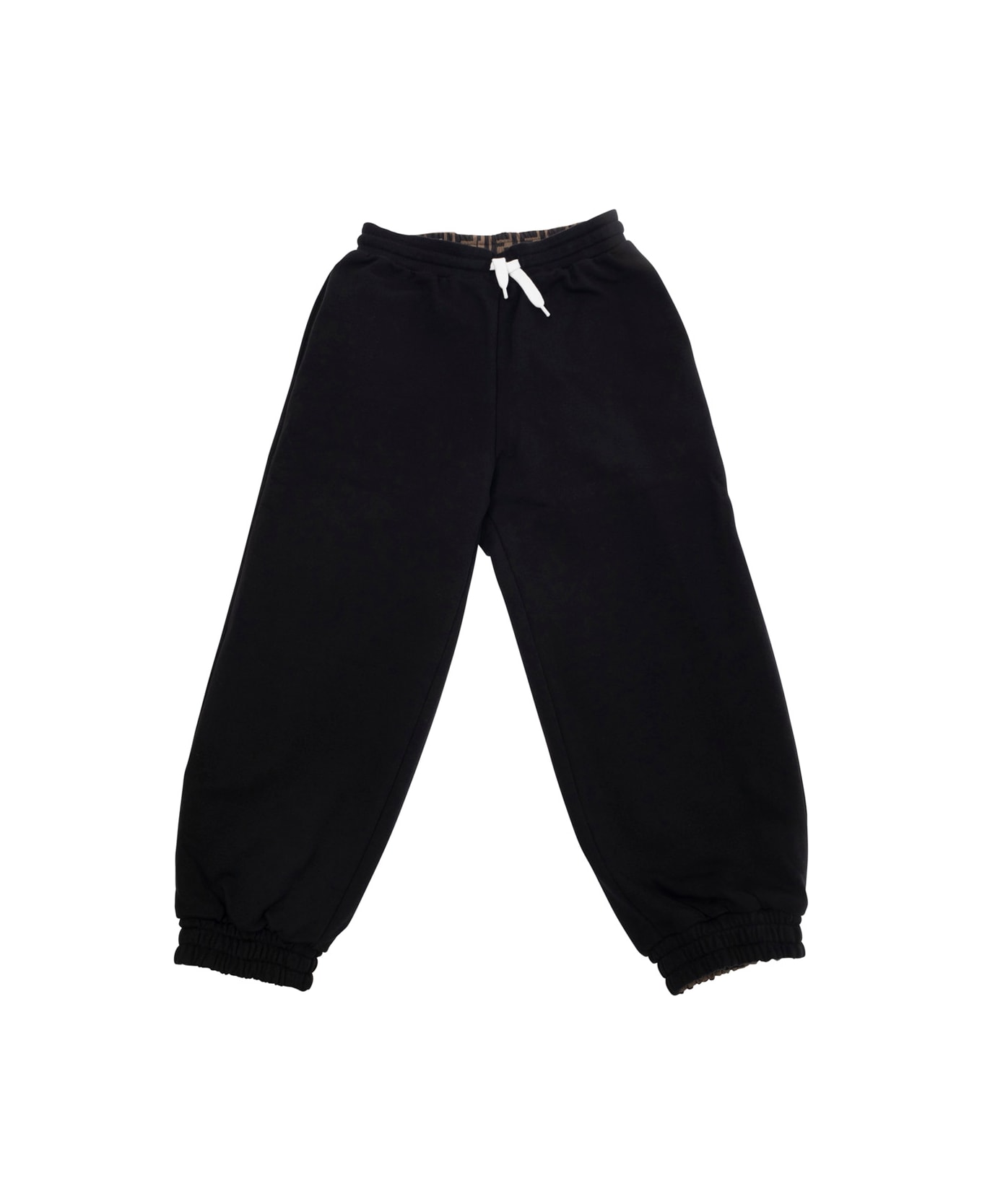 Fendi Blue Reversible Pants With Drawstring Elastic Waist And Logo Lettering On The Rear In Tech Fabric Boy - Brown
