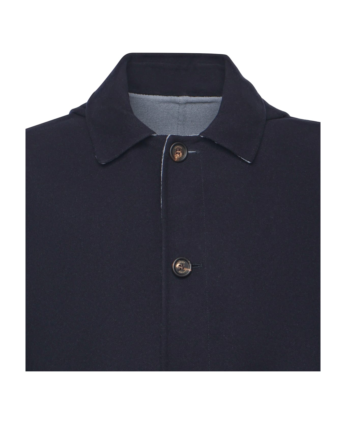 Eleventy Single-breasted Wool Coat - Blue