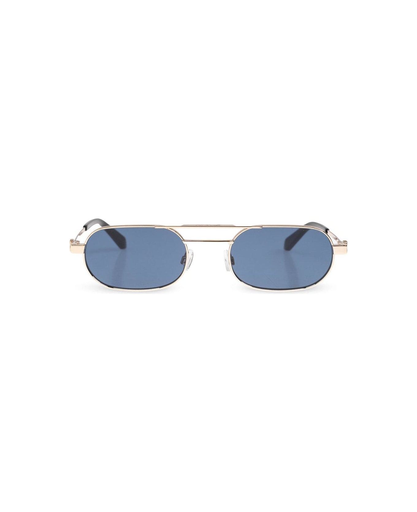 Off-White Vaiden Oval Frame Sunglasses - Gold-blue