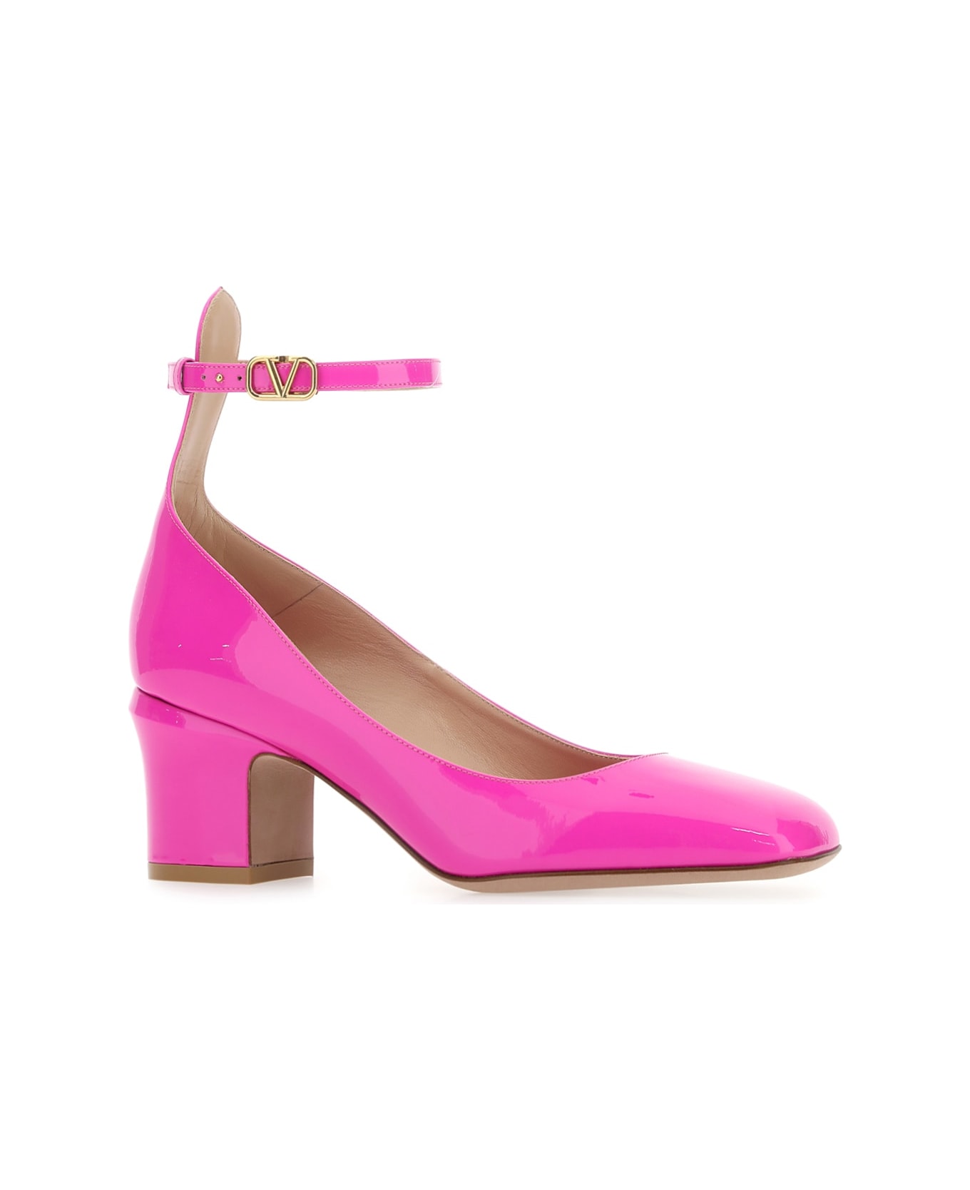 Valentino Garavani Pink Pp Leather Tan-go Pumps - UWT