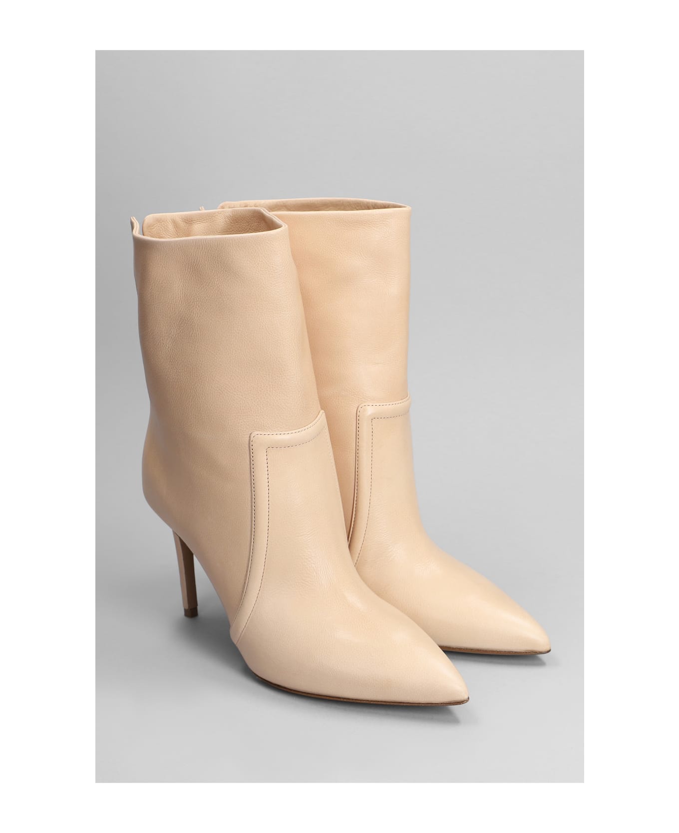 Paris Texas High Heels Ankle Boots In Powder Leather - powder
